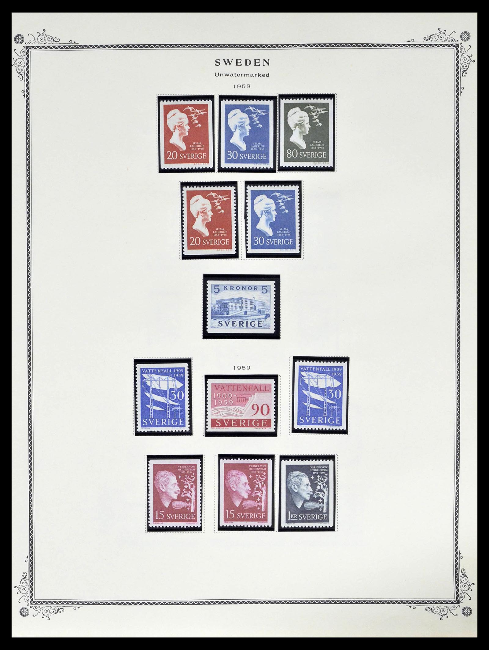 39179 0049 - Postzegelverzameling 39179 Zweden 1855-1997.