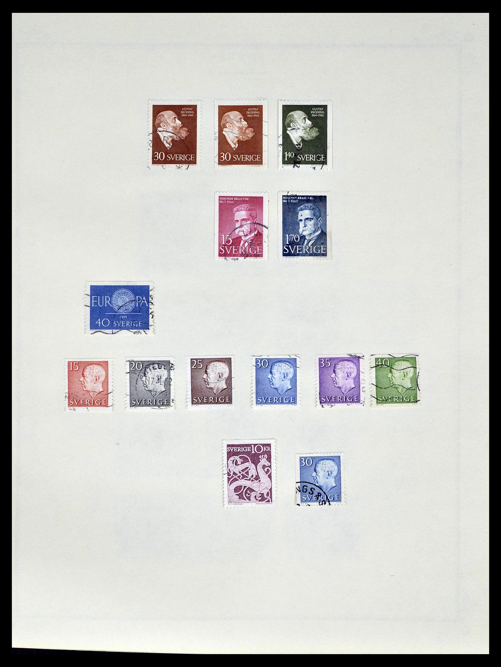 39179 0052 - Postzegelverzameling 39179 Zweden 1855-1997.
