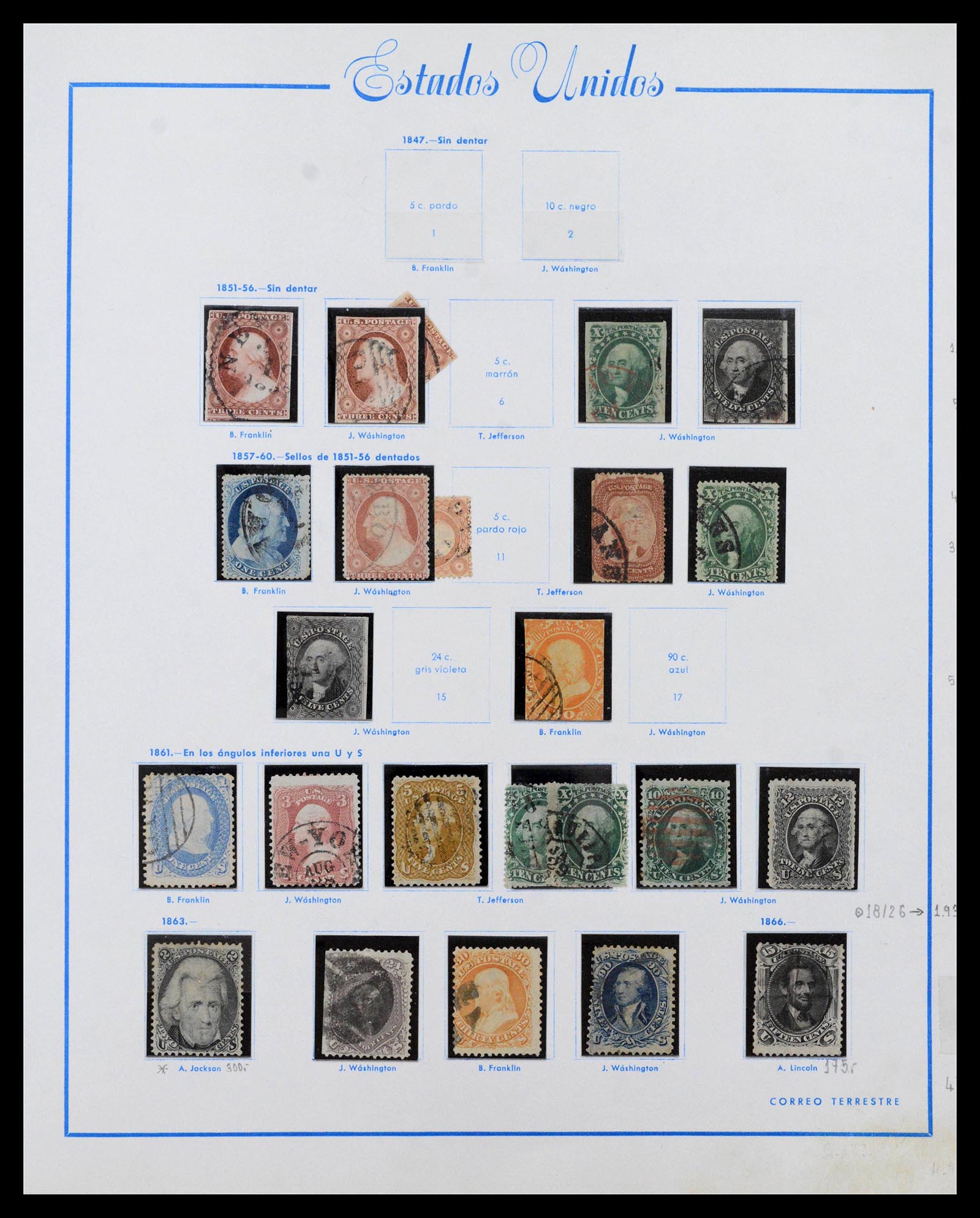 39190 0002 - Postzegelverzameling 39190 USA 1851-1975.