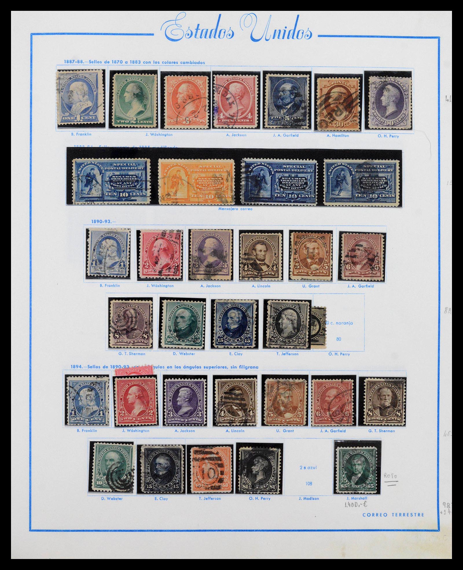 39190 0005 - Postzegelverzameling 39190 USA 1851-1975.