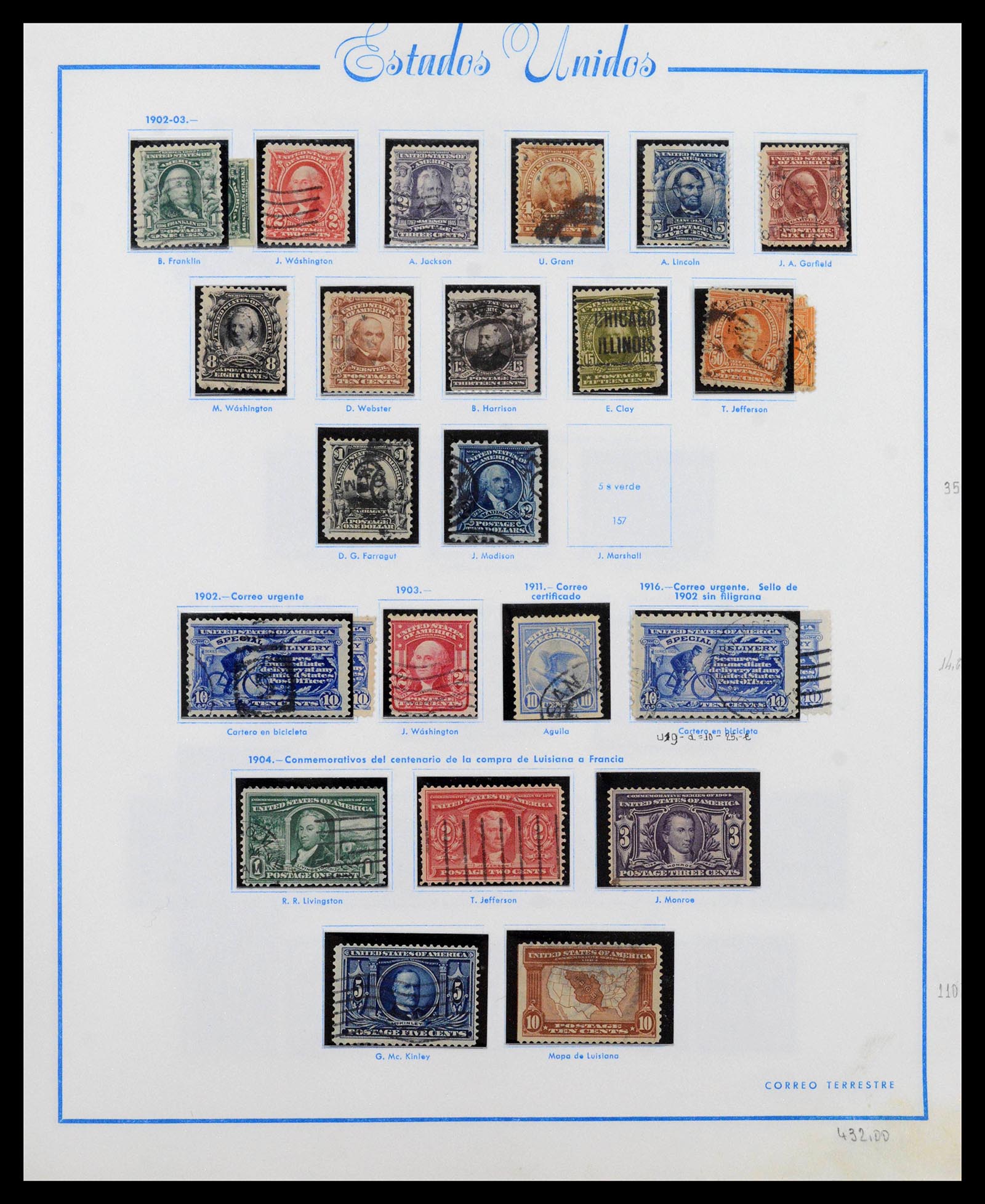 39190 0009 - Postzegelverzameling 39190 USA 1851-1975.