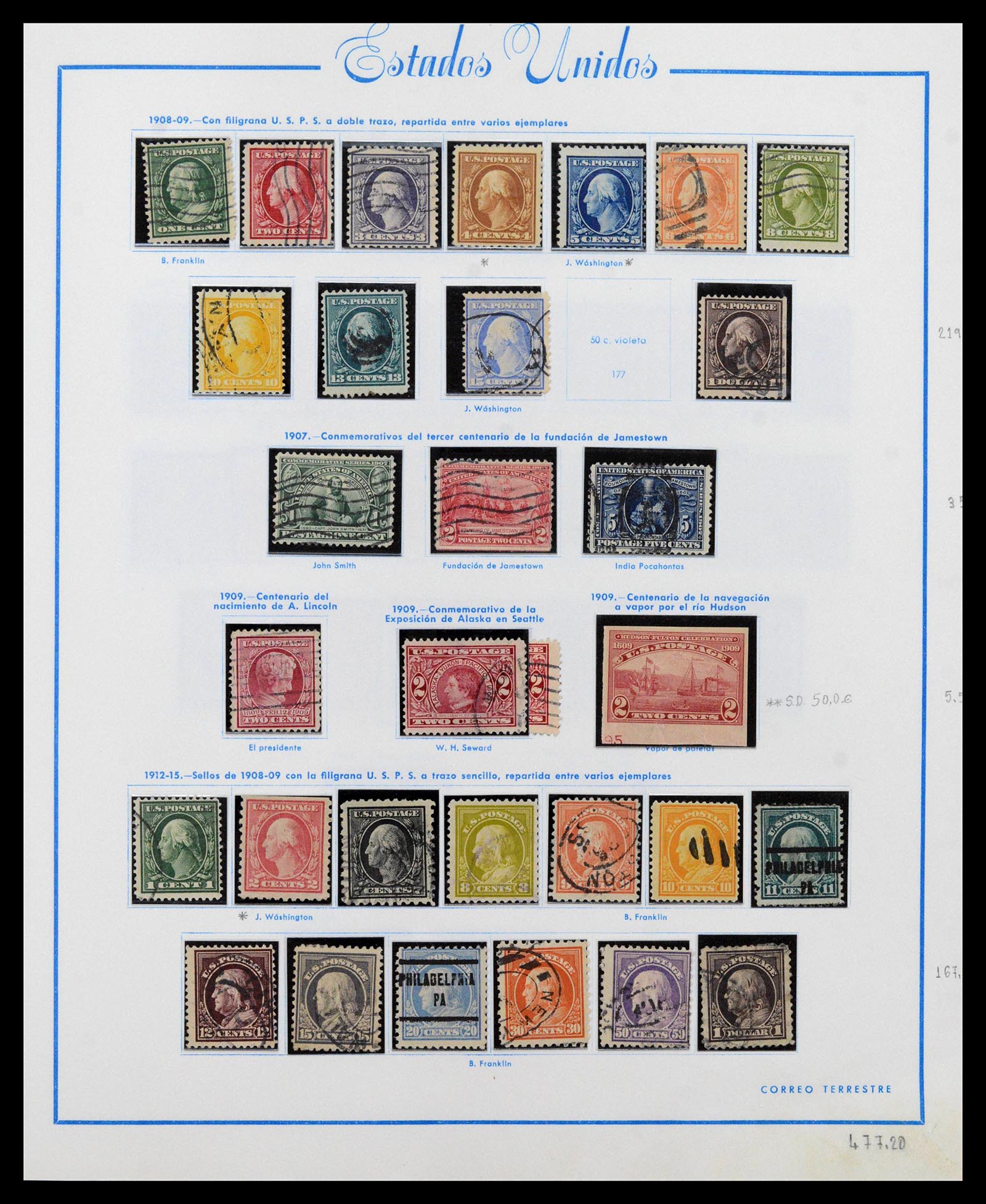 39190 0011 - Postzegelverzameling 39190 USA 1851-1975.