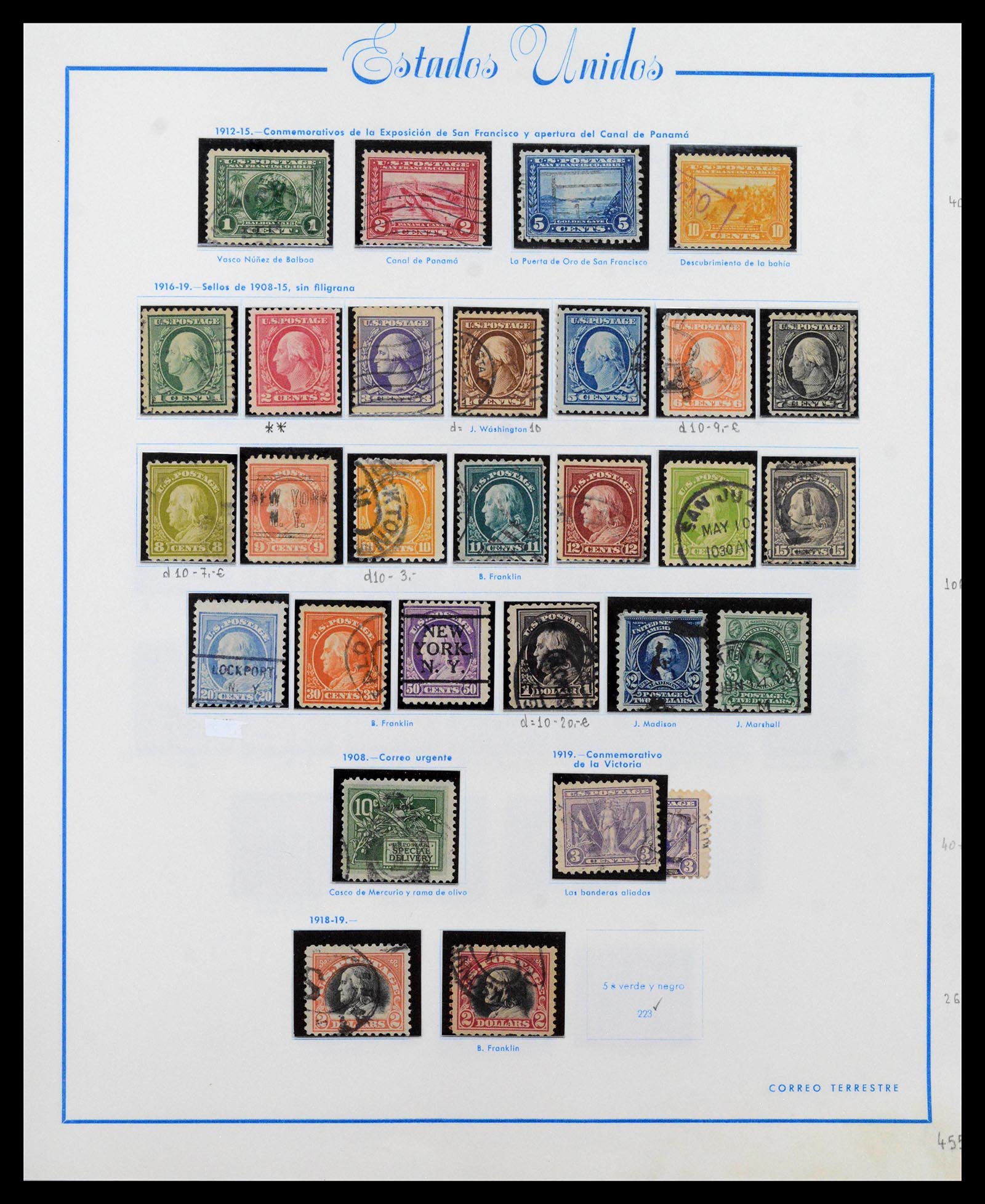 39190 0012 - Postzegelverzameling 39190 USA 1851-1975.