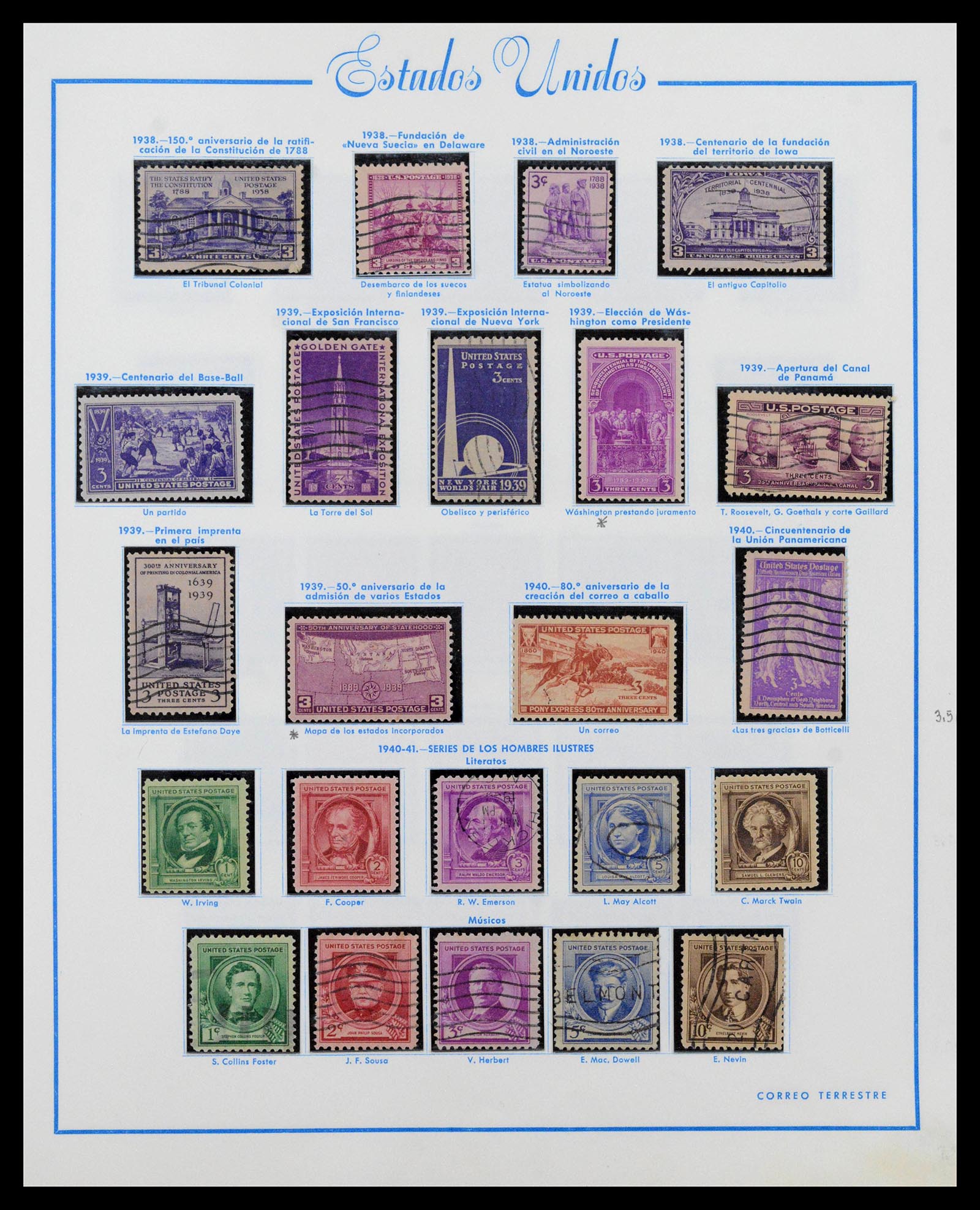 39190 0022 - Postzegelverzameling 39190 USA 1851-1975.