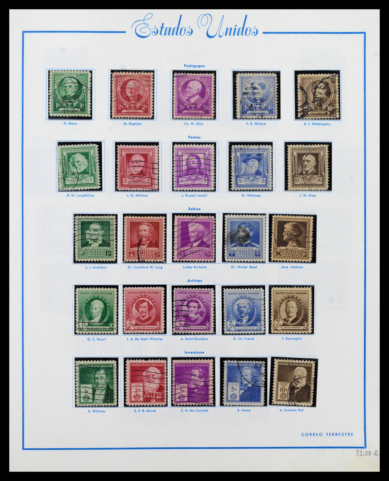 39190 0023 - Postzegelverzameling 39190 USA 1851-1975.