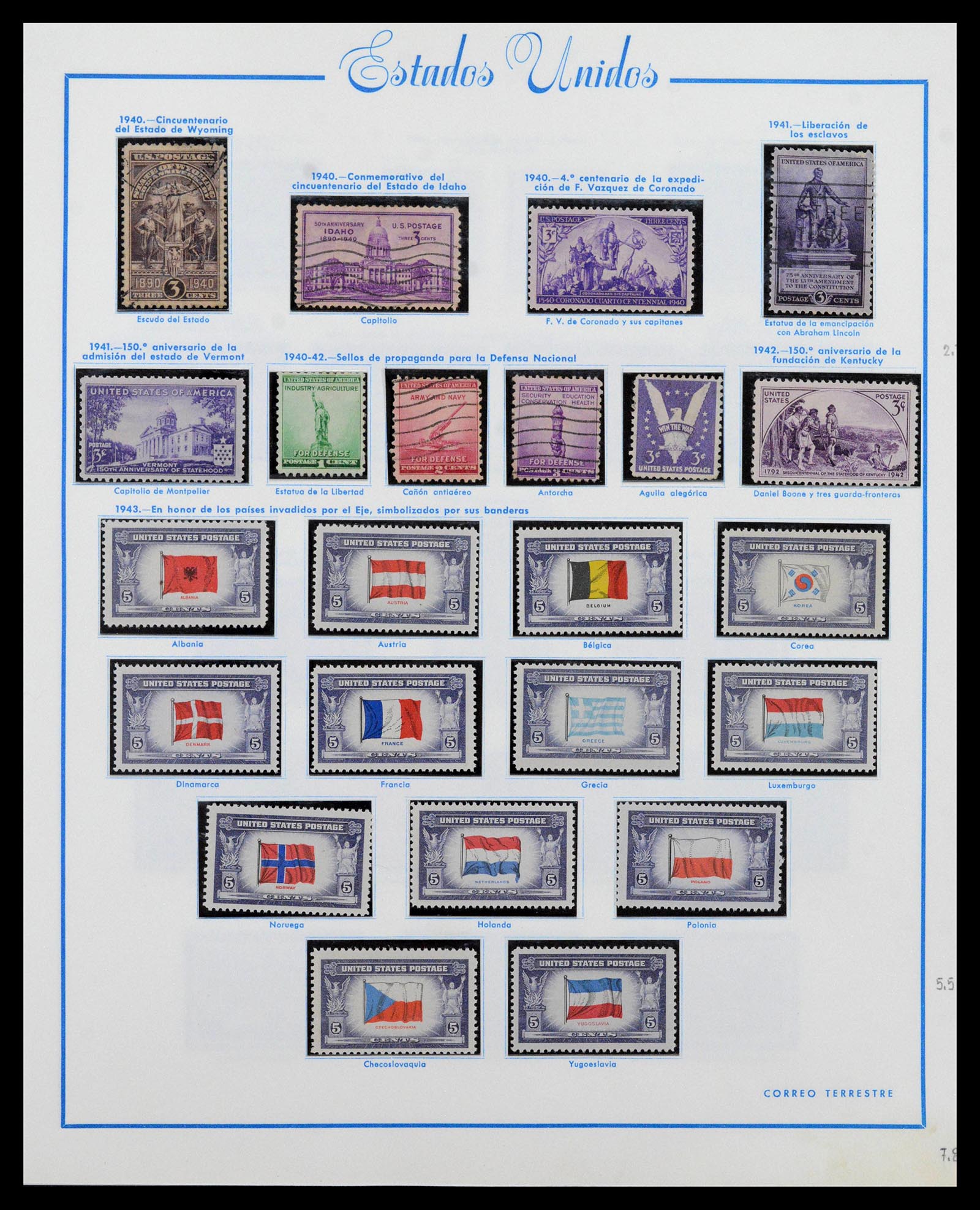 39190 0024 - Postzegelverzameling 39190 USA 1851-1975.