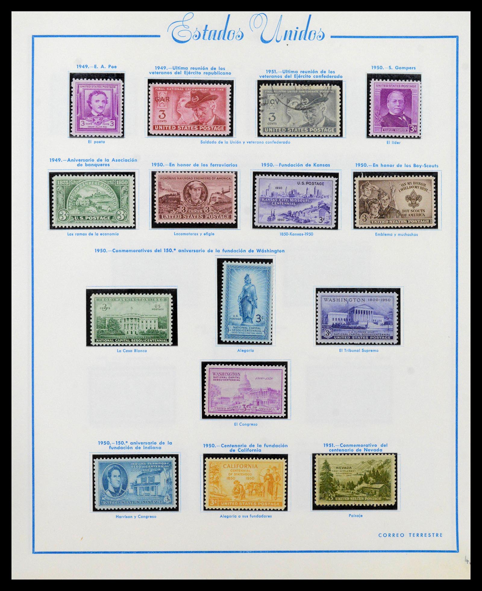 39190 0029 - Postzegelverzameling 39190 USA 1851-1975.