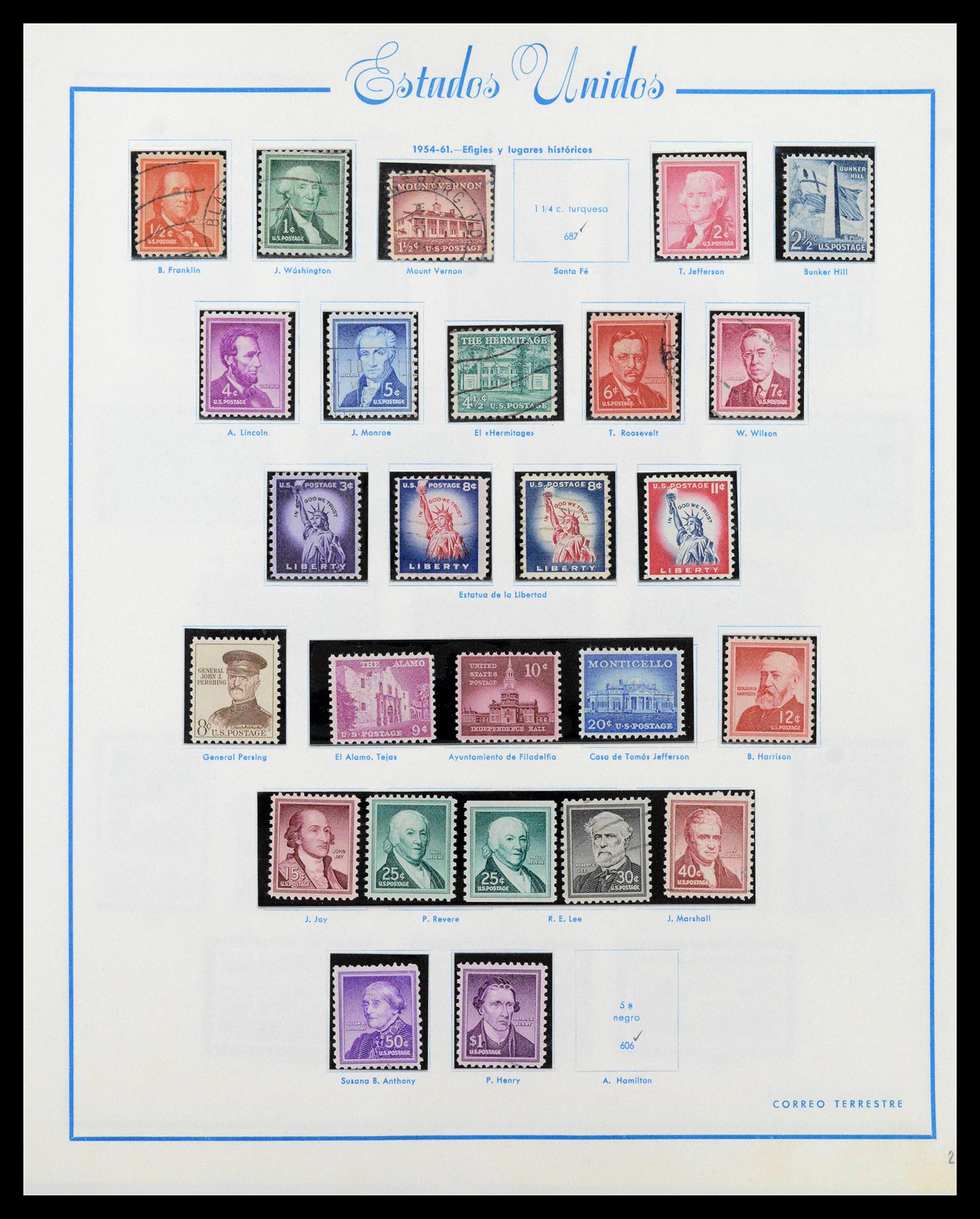 39190 0032 - Postzegelverzameling 39190 USA 1851-1975.