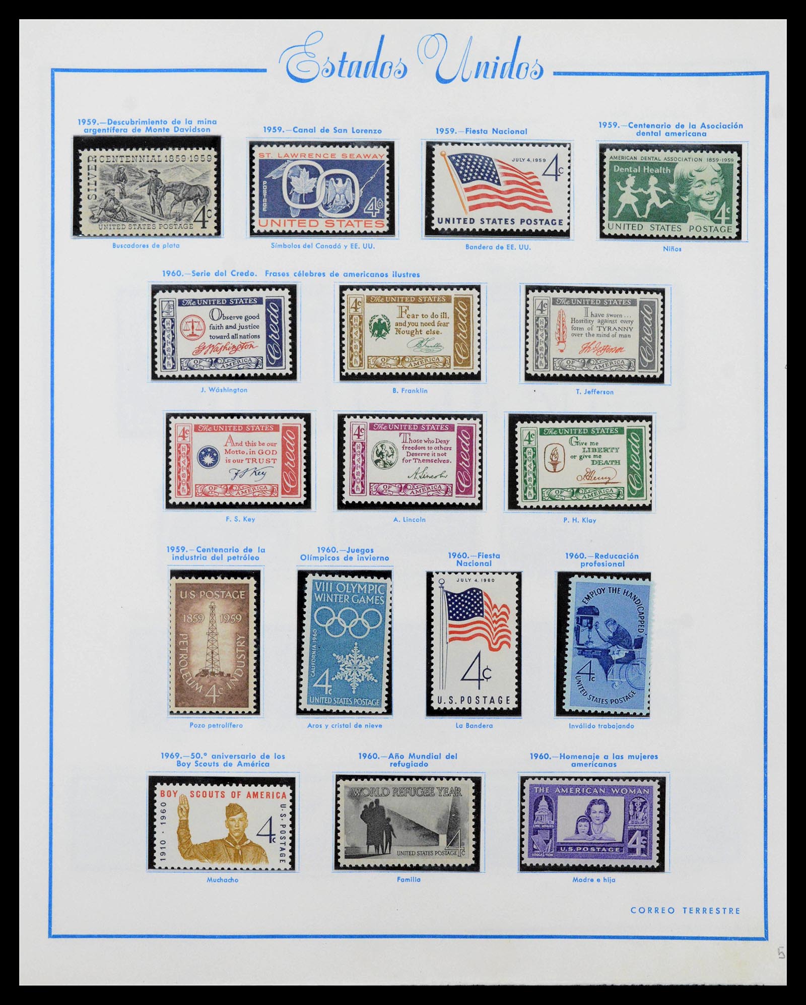 39190 0037 - Postzegelverzameling 39190 USA 1851-1975.