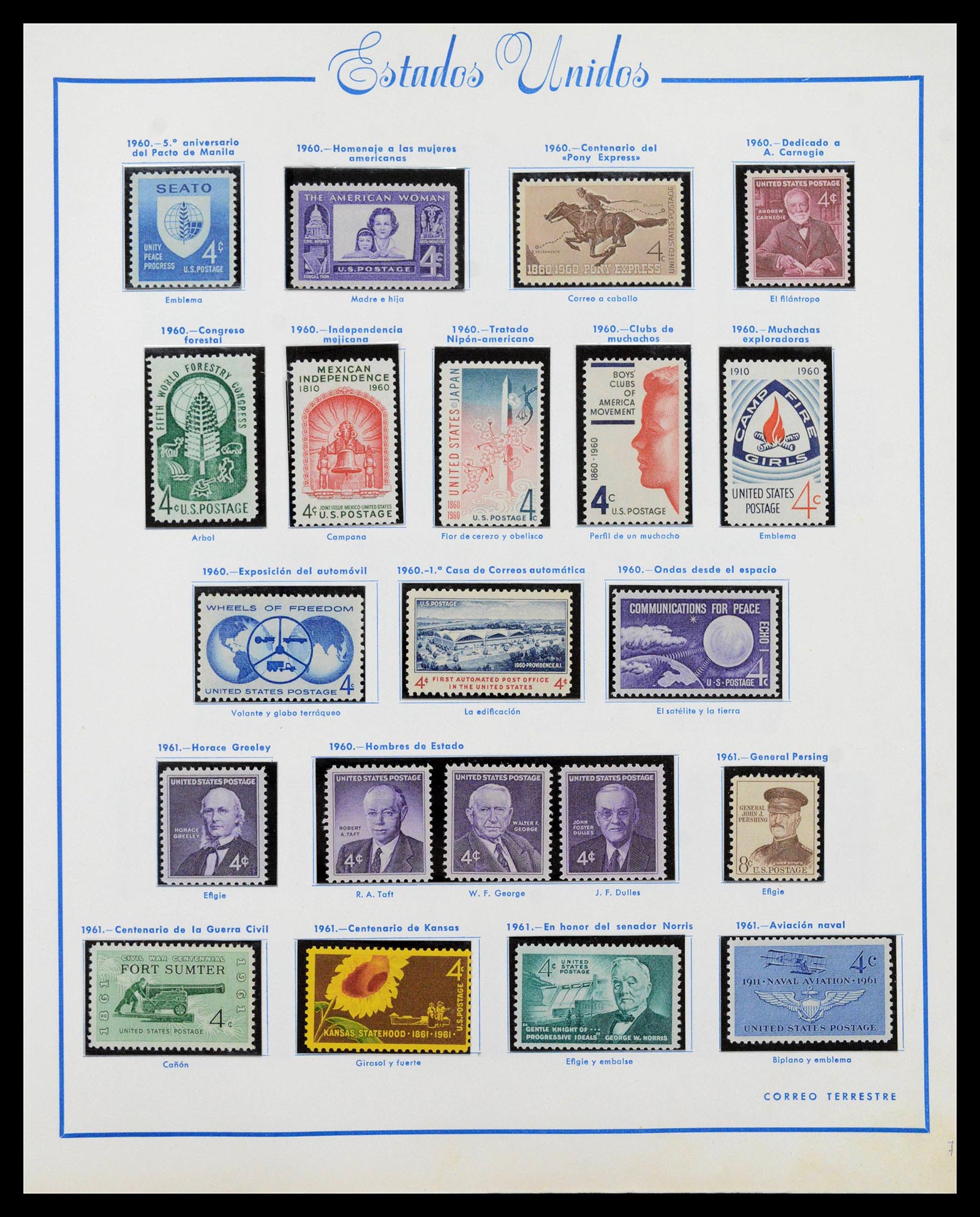39190 0038 - Postzegelverzameling 39190 USA 1851-1975.