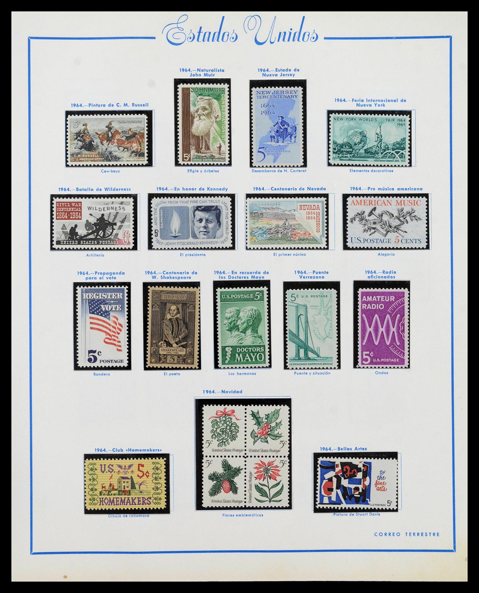 39190 0041 - Postzegelverzameling 39190 USA 1851-1975.