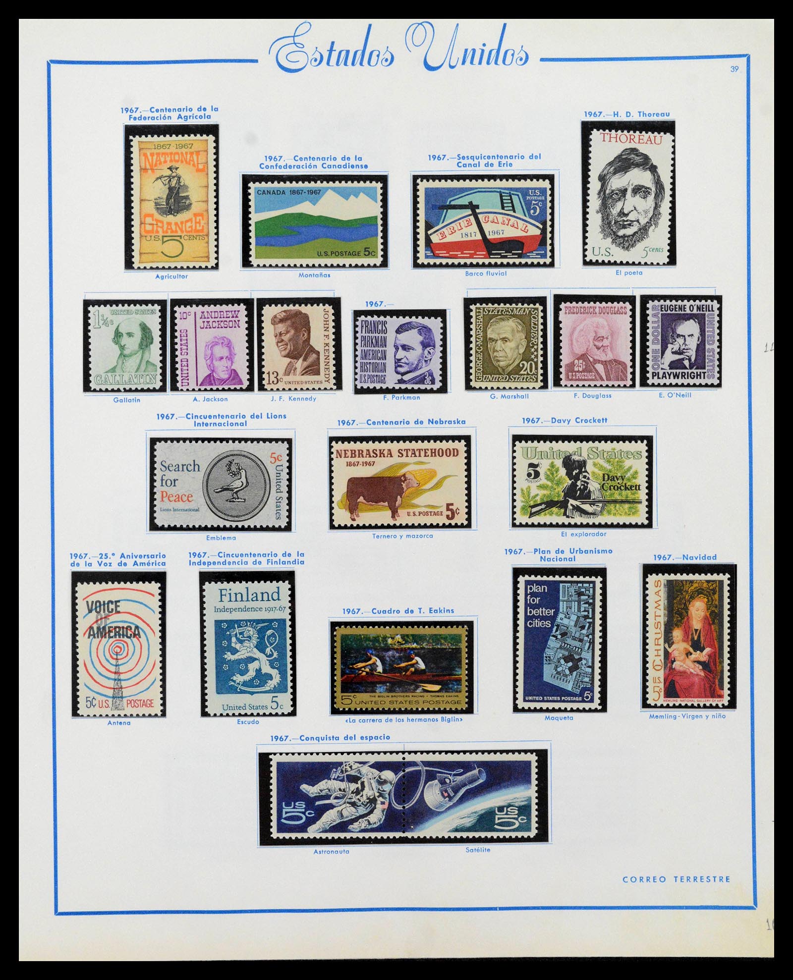 39190 0044 - Postzegelverzameling 39190 USA 1851-1975.