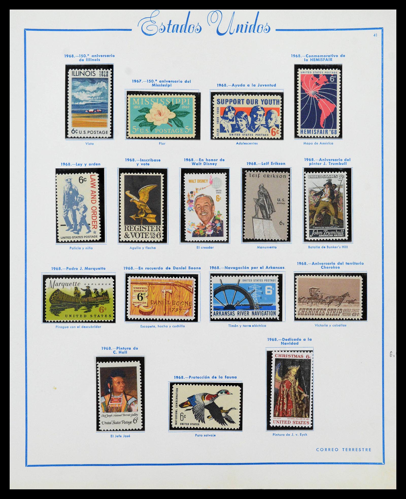 39190 0046 - Postzegelverzameling 39190 USA 1851-1975.