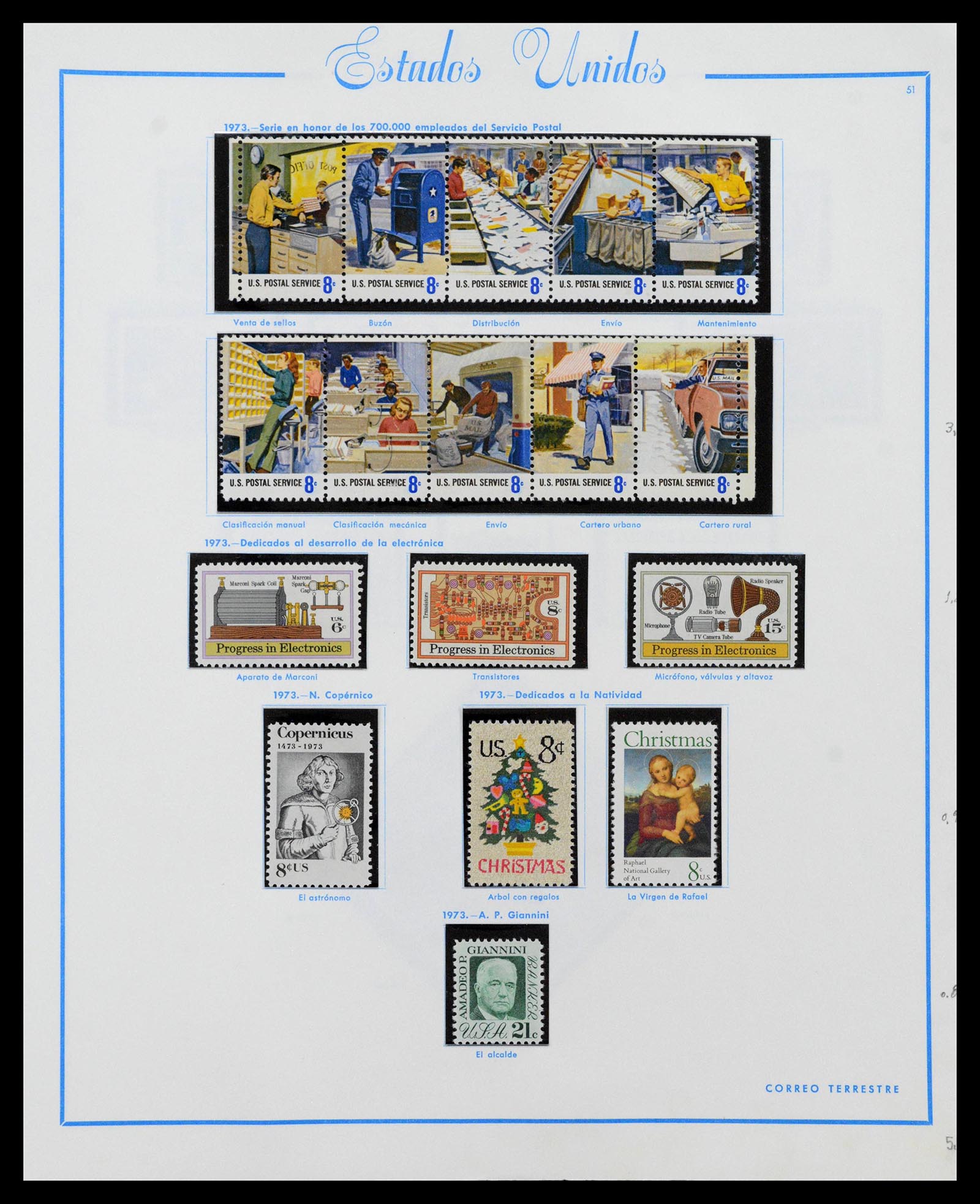 39190 0056 - Postzegelverzameling 39190 USA 1851-1975.