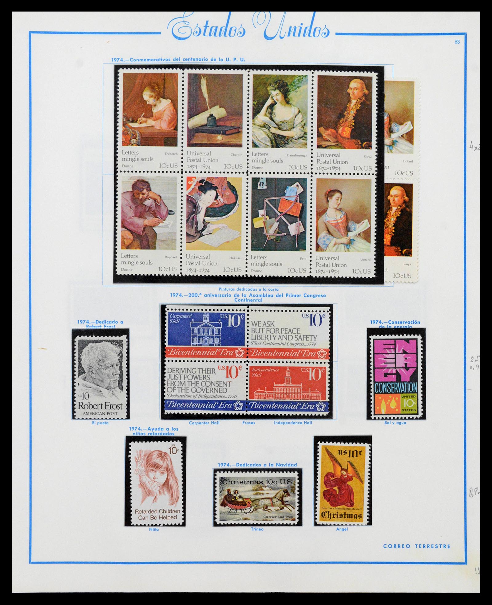 39190 0058 - Postzegelverzameling 39190 USA 1851-1975.