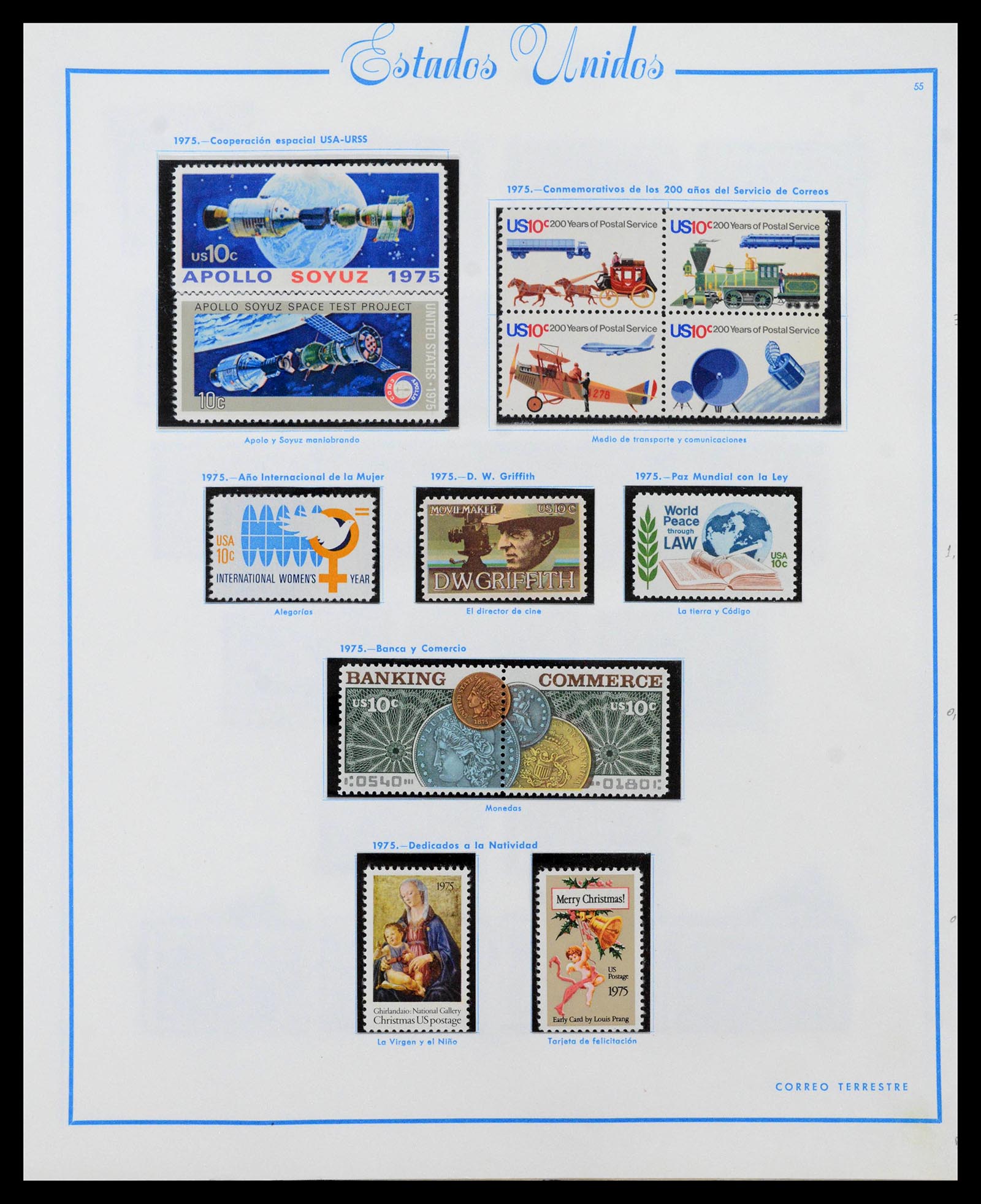 39190 0060 - Postzegelverzameling 39190 USA 1851-1975.