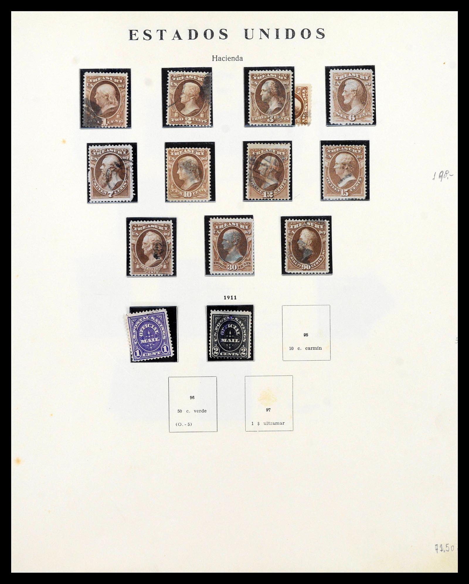 39190 0082 - Postzegelverzameling 39190 USA 1851-1975.