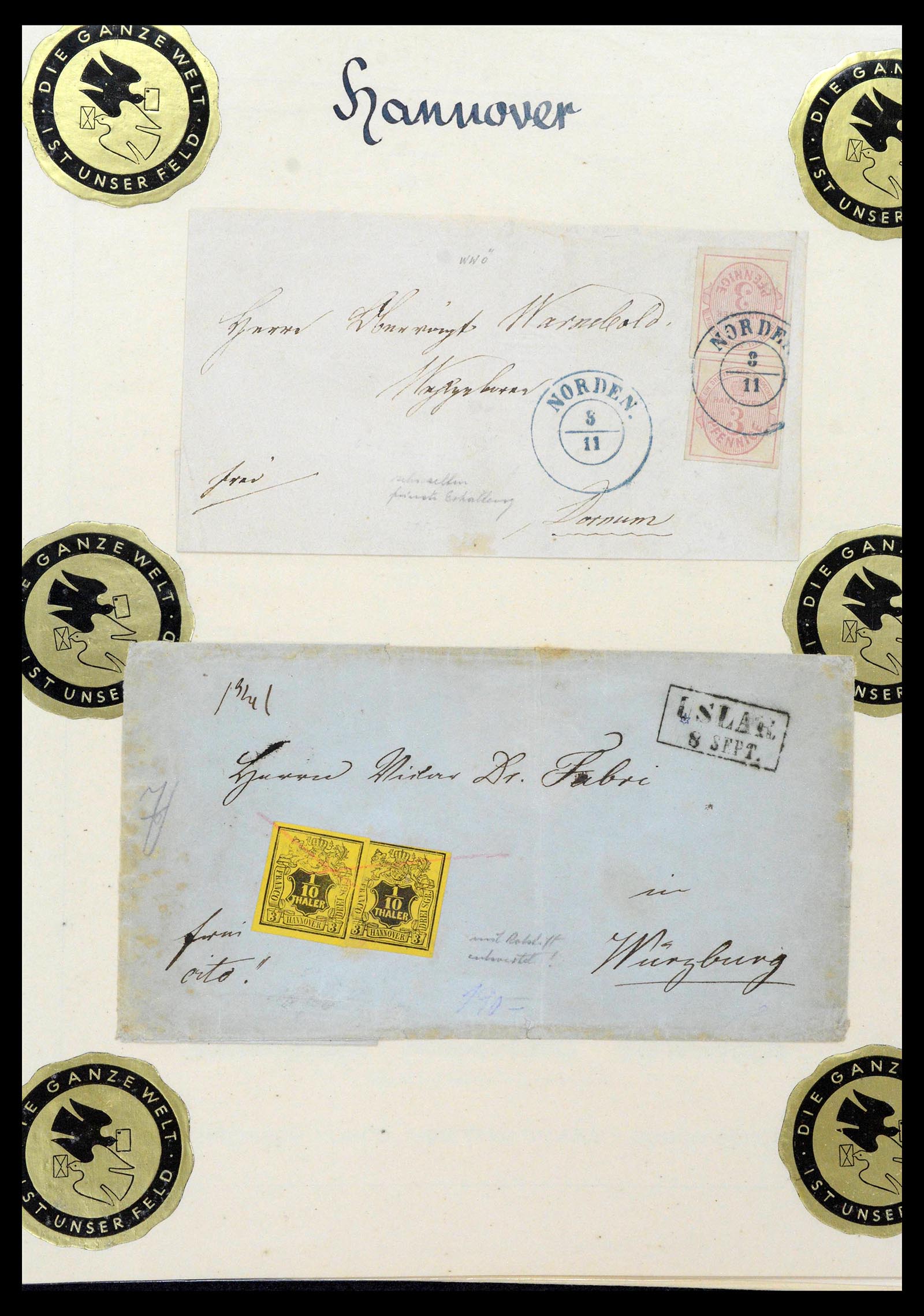 39200 0043 - Postzegelverzameling 39200 Hannover SUPER verzameling 1850-1864.