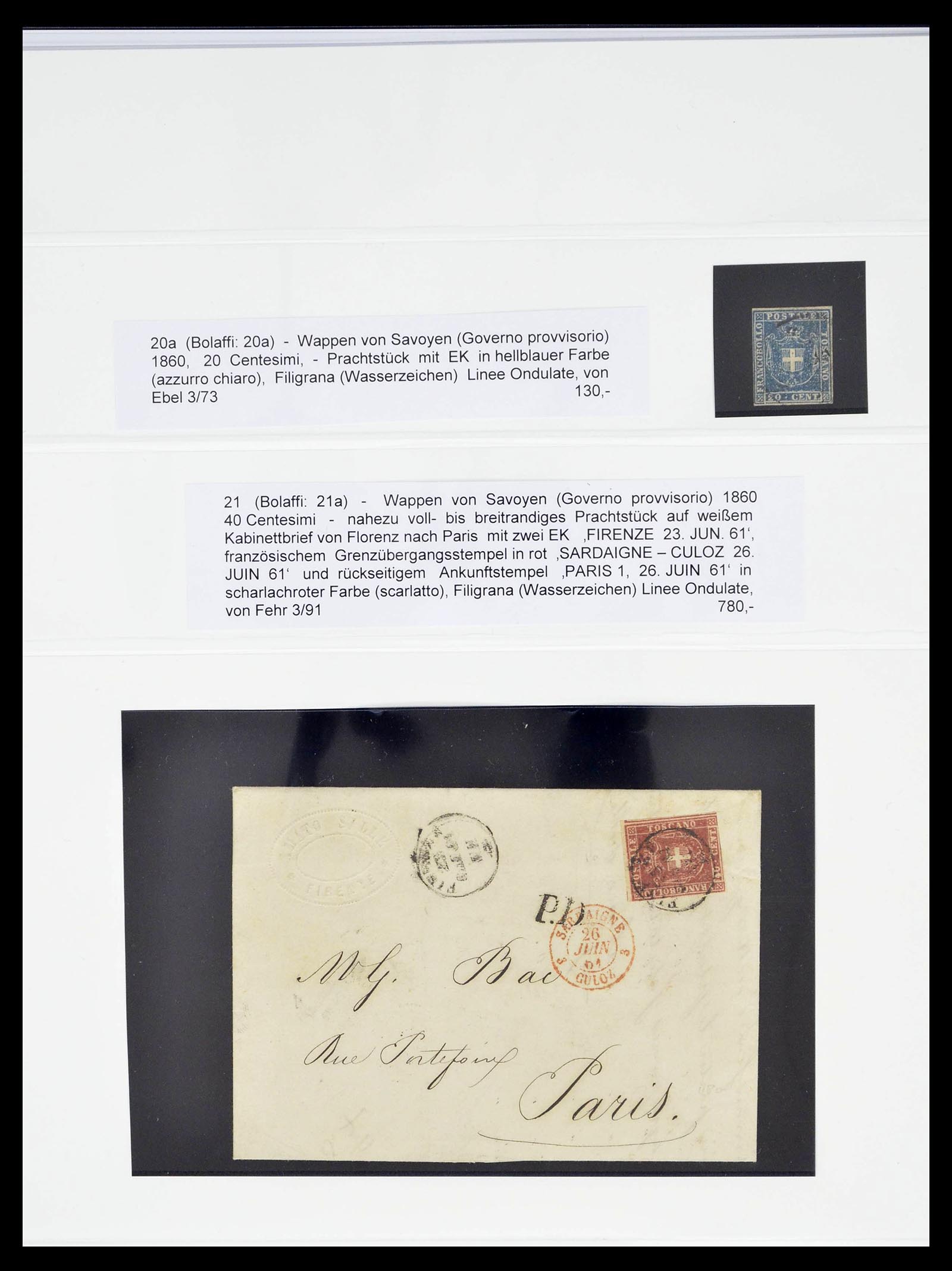 39202 0022 - Postzegelverzameling 39202 Toscane 1813-1860.