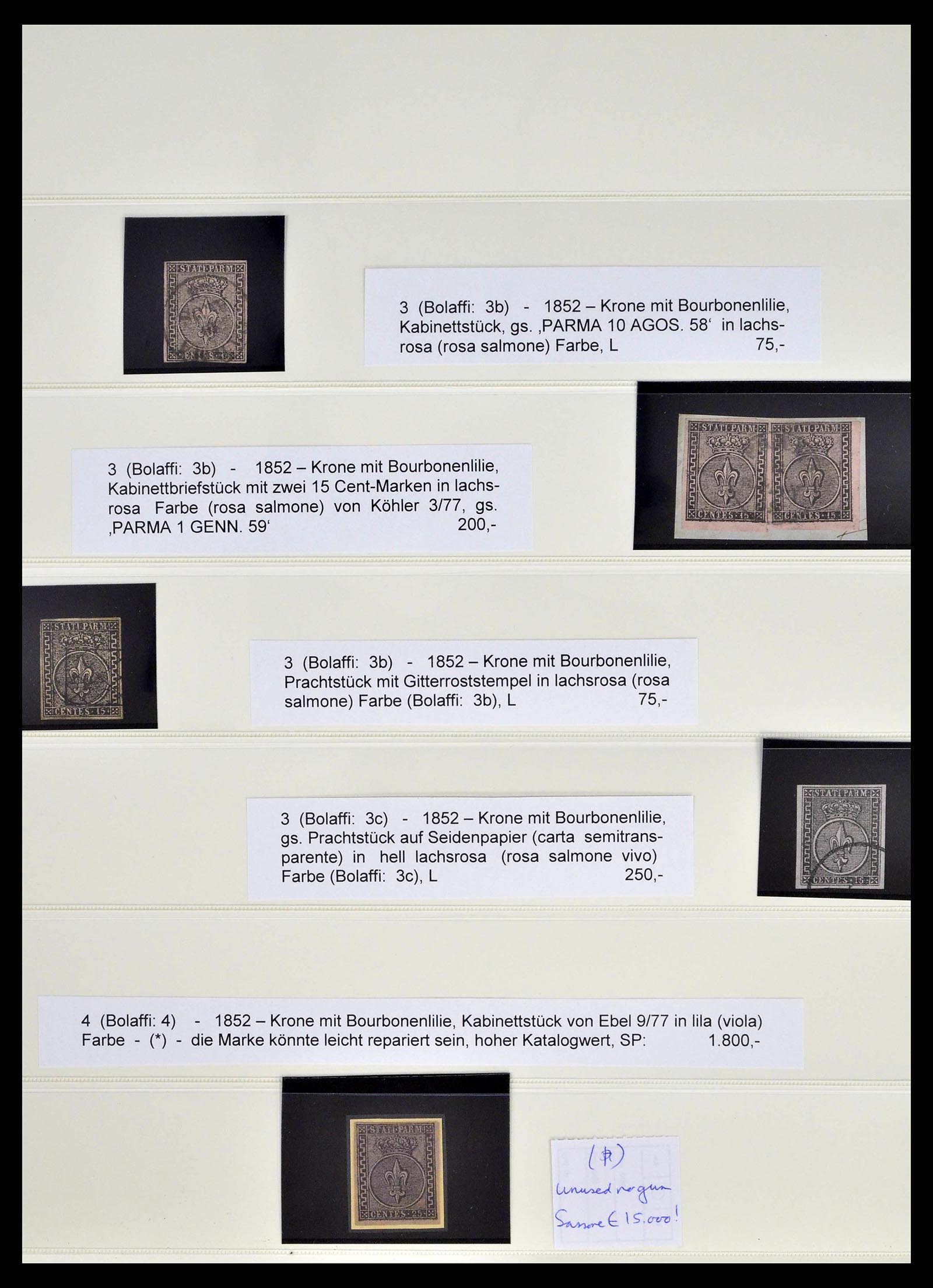 39203 0007 - Postzegelverzameling 39203 Parma 1806-1859.