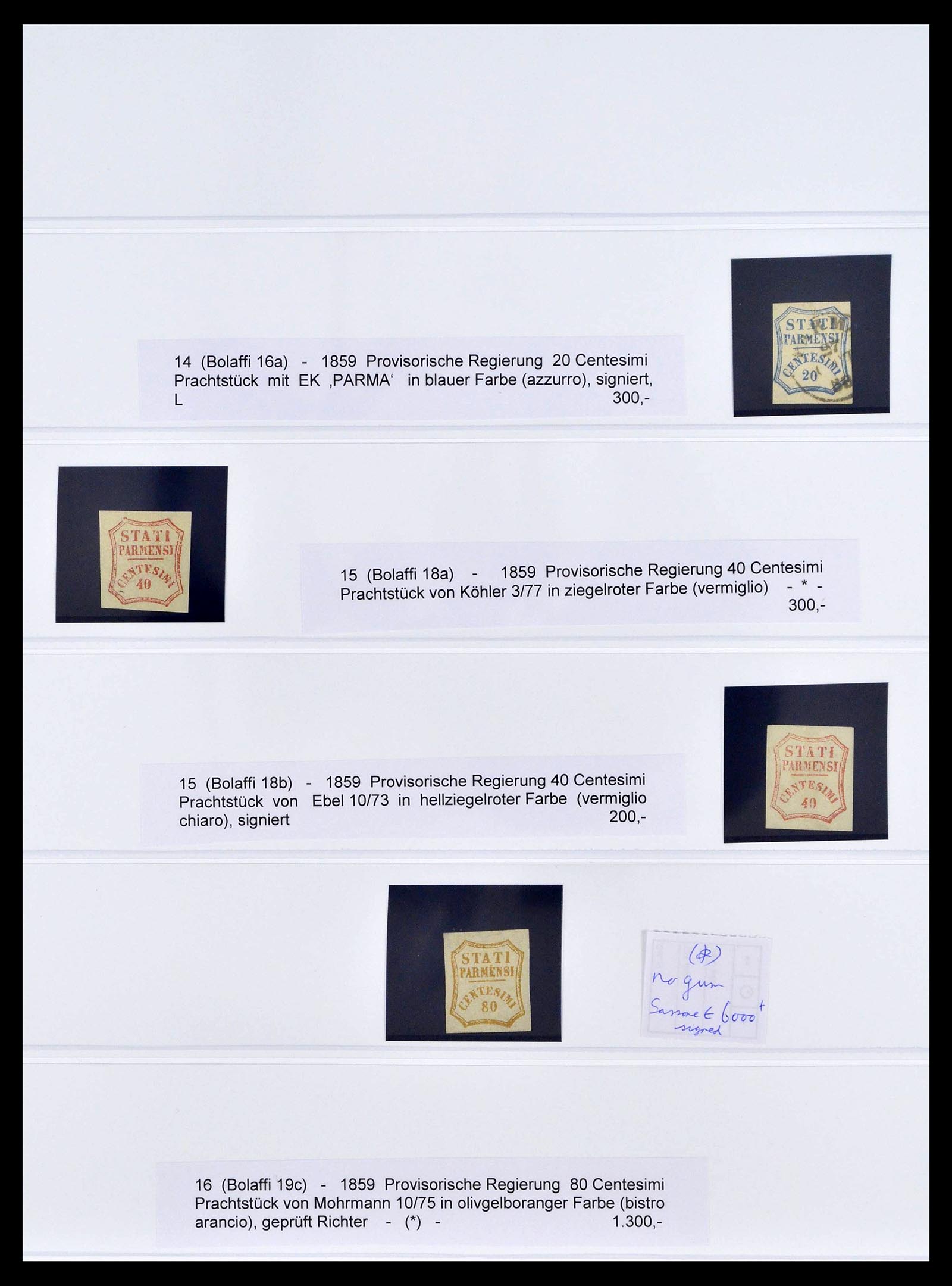 39203 0020 - Postzegelverzameling 39203 Parma 1806-1859.