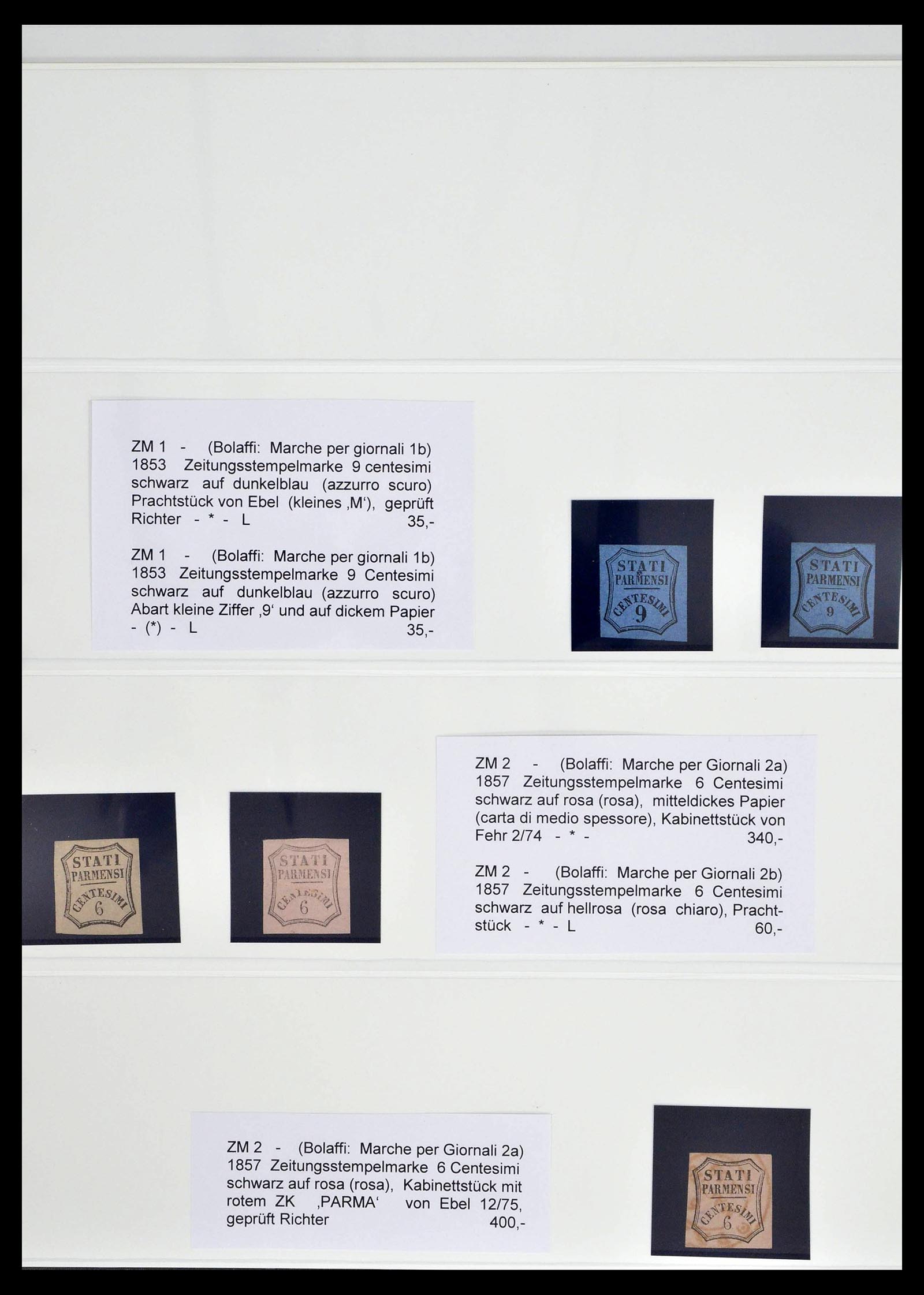 39203 0022 - Postzegelverzameling 39203 Parma 1806-1859.
