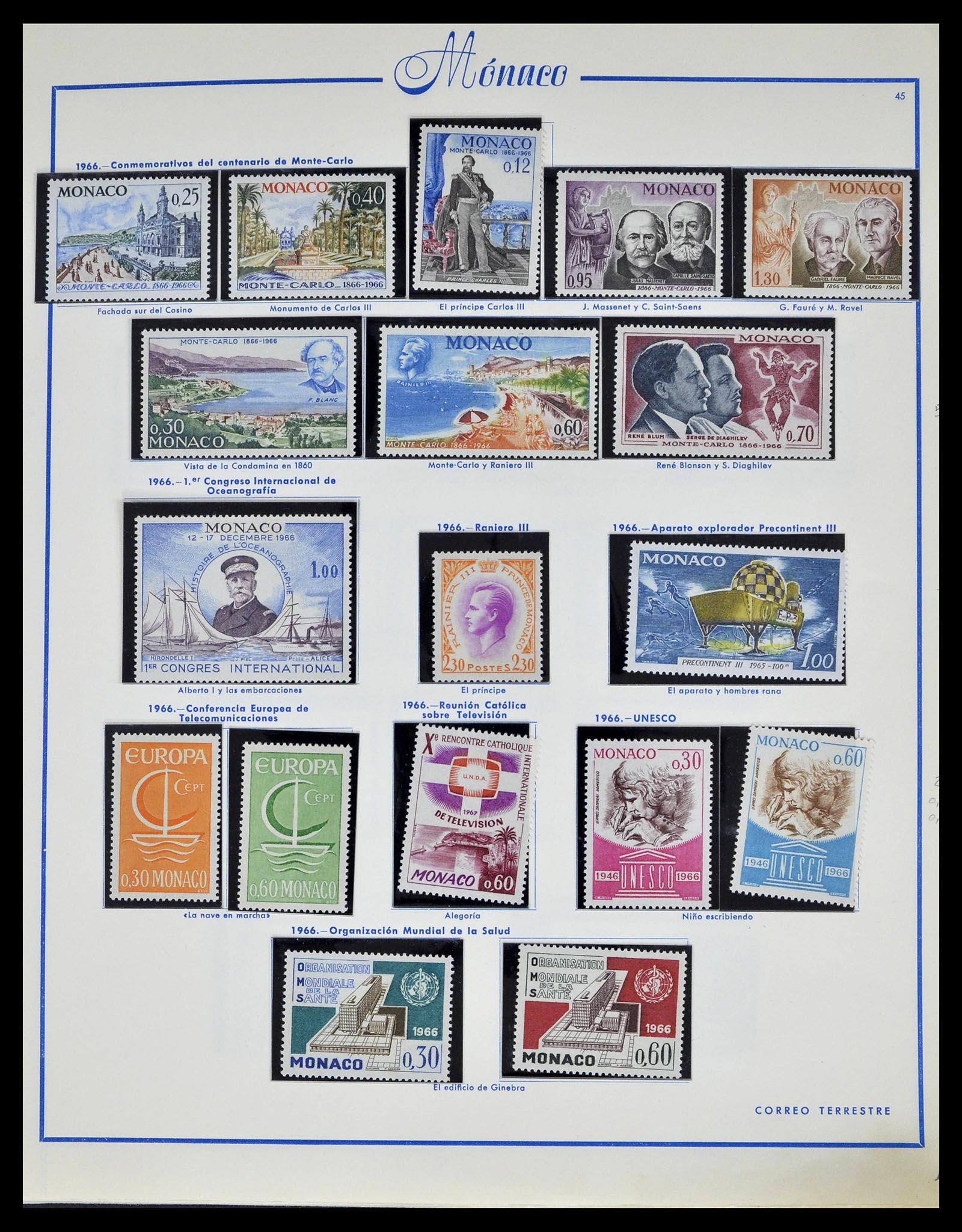 39205 0054 - Postzegelverzameling 39205 Monaco 1885-1982.
