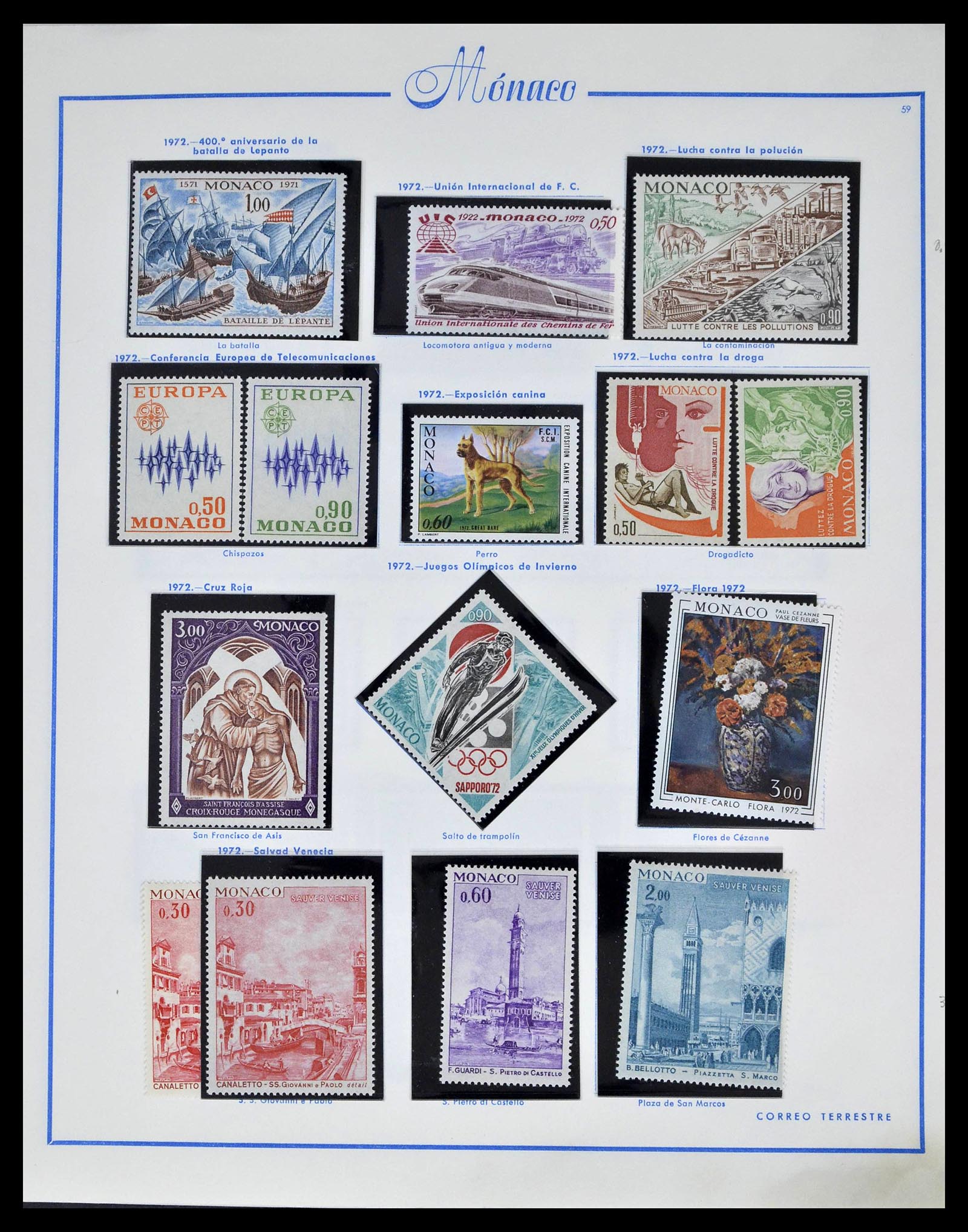 39205 0068 - Postzegelverzameling 39205 Monaco 1885-1982.