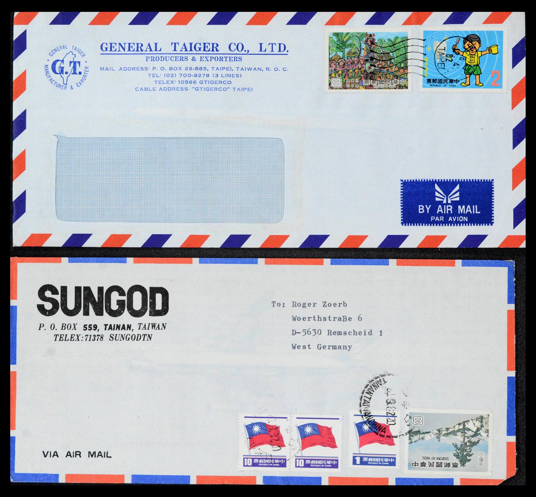 39206 0015 - Postzegelverzameling 39206 China en Taiwan brieven 1946-1985.