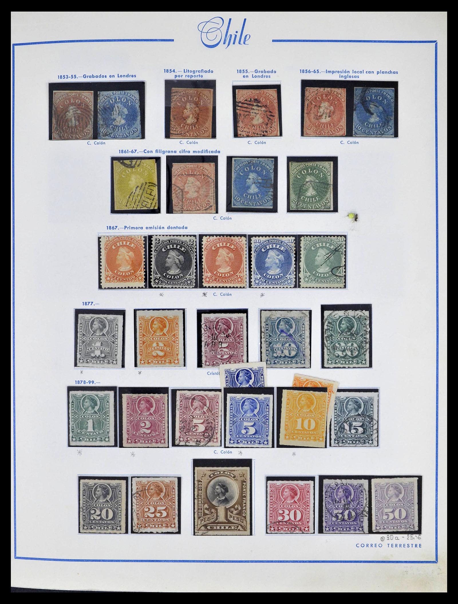 39213 0002 - Stamp collection 39213 Chile 1853-1970.