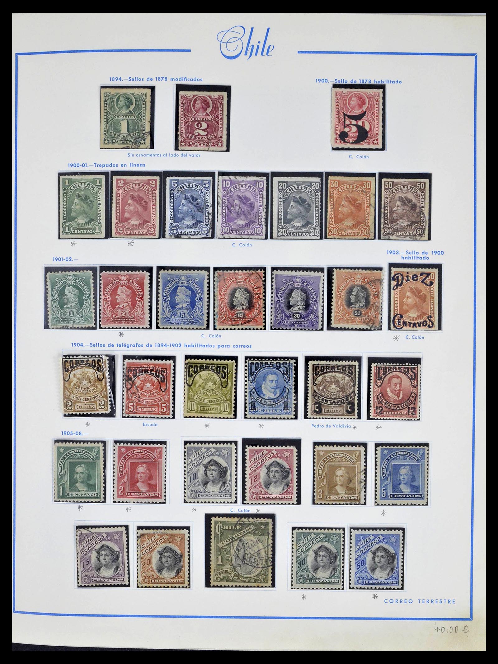 39213 0004 - Stamp collection 39213 Chile 1853-1970.