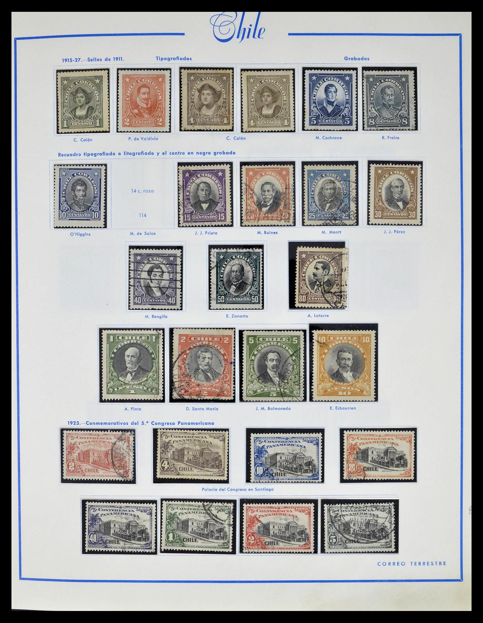 39213 0008 - Stamp collection 39213 Chile 1853-1970.