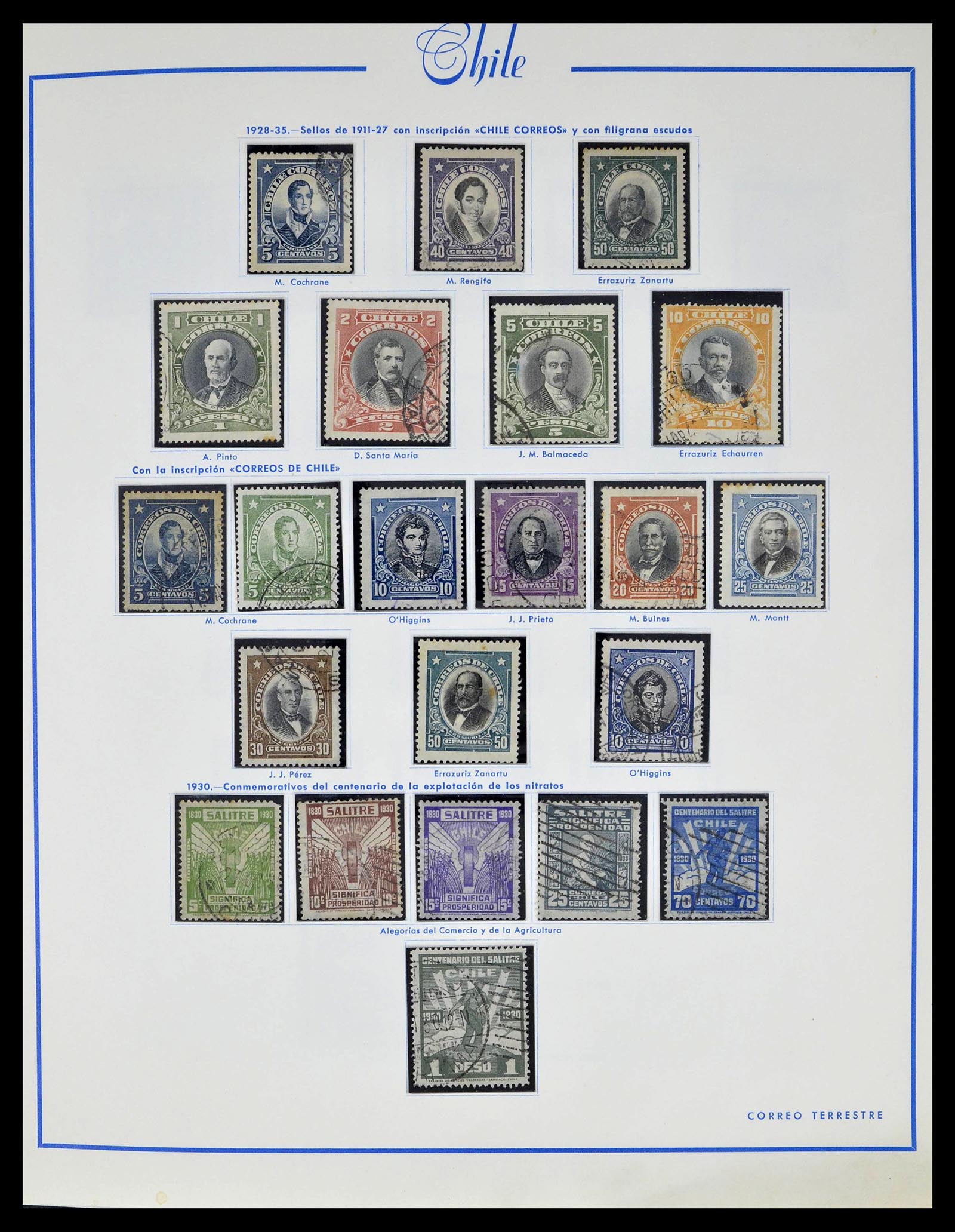 39213 0009 - Stamp collection 39213 Chile 1853-1970.