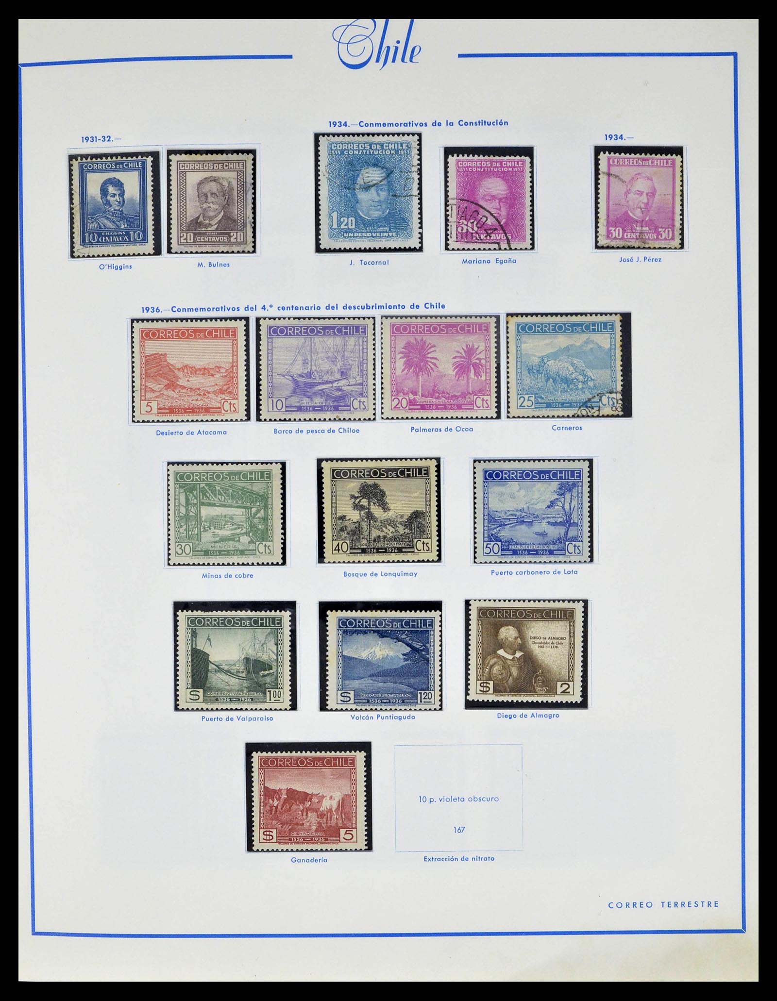 39213 0010 - Stamp collection 39213 Chile 1853-1970.