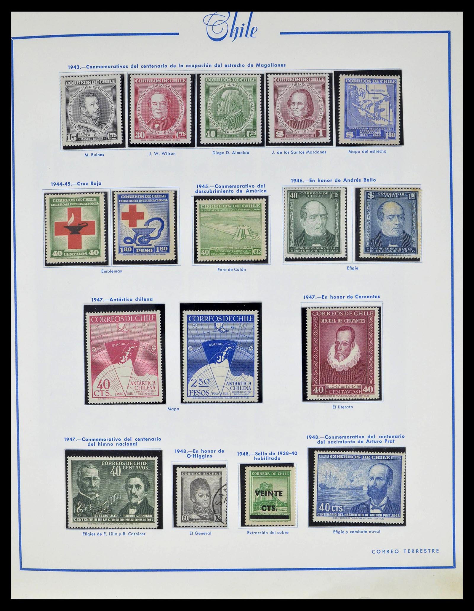 39213 0013 - Stamp collection 39213 Chile 1853-1970.