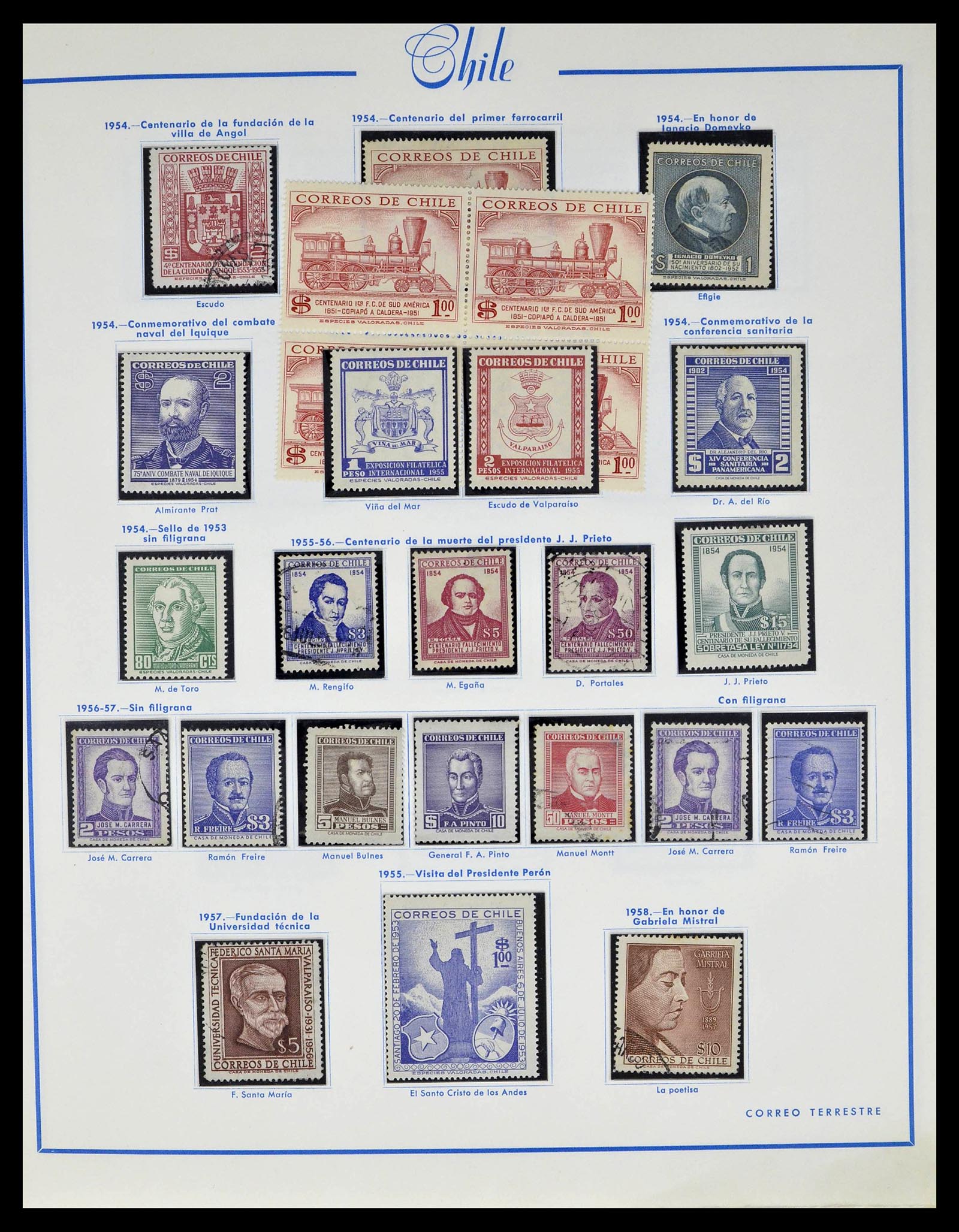 39213 0017 - Stamp collection 39213 Chile 1853-1970.