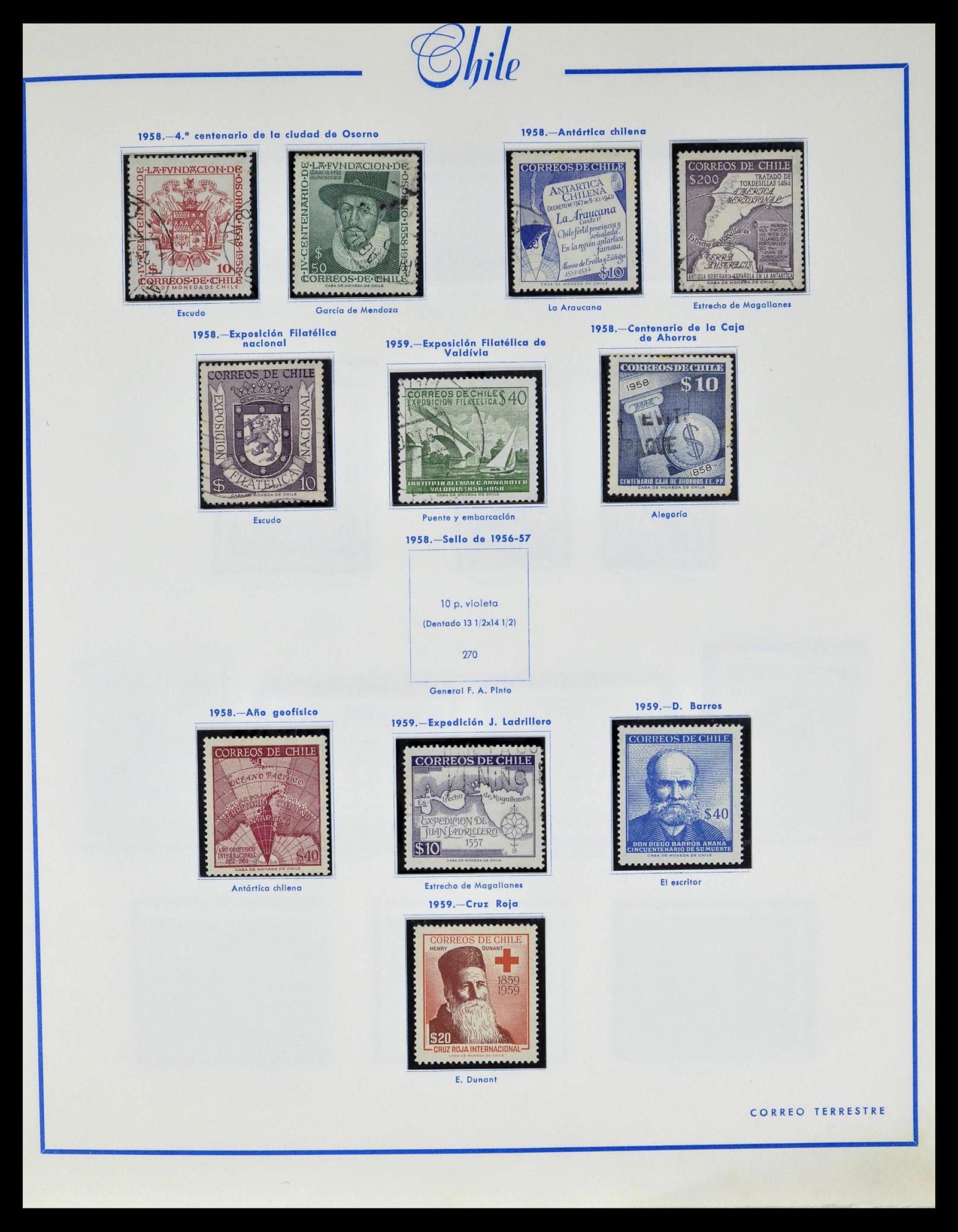 39213 0018 - Stamp collection 39213 Chile 1853-1970.