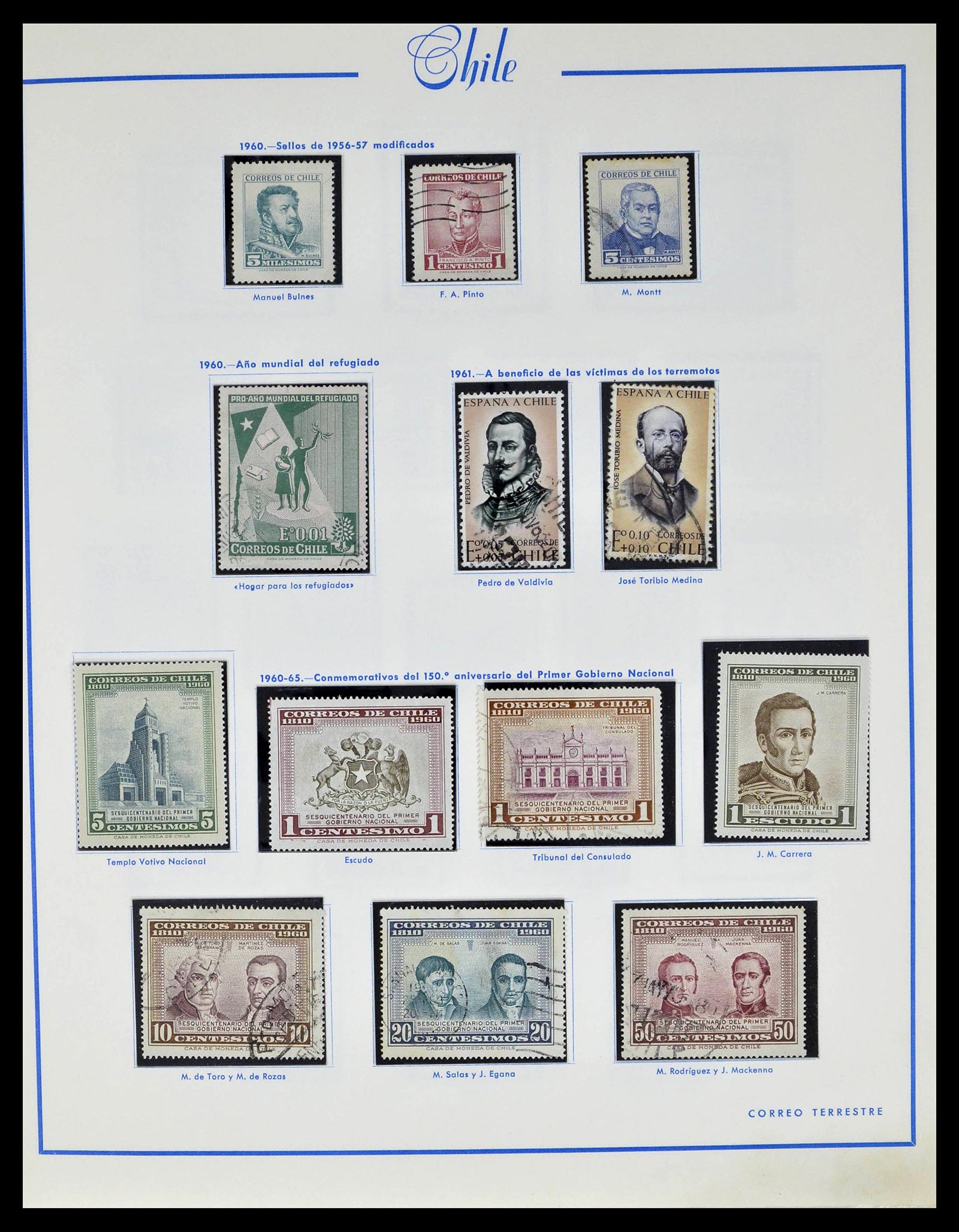 39213 0019 - Stamp collection 39213 Chile 1853-1970.