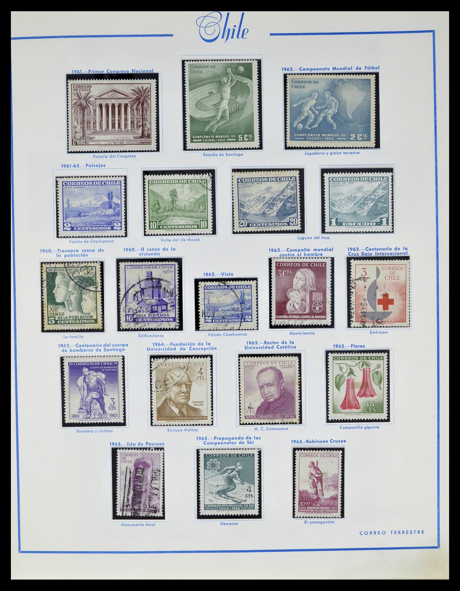 39213 0020 - Stamp collection 39213 Chile 1853-1970.