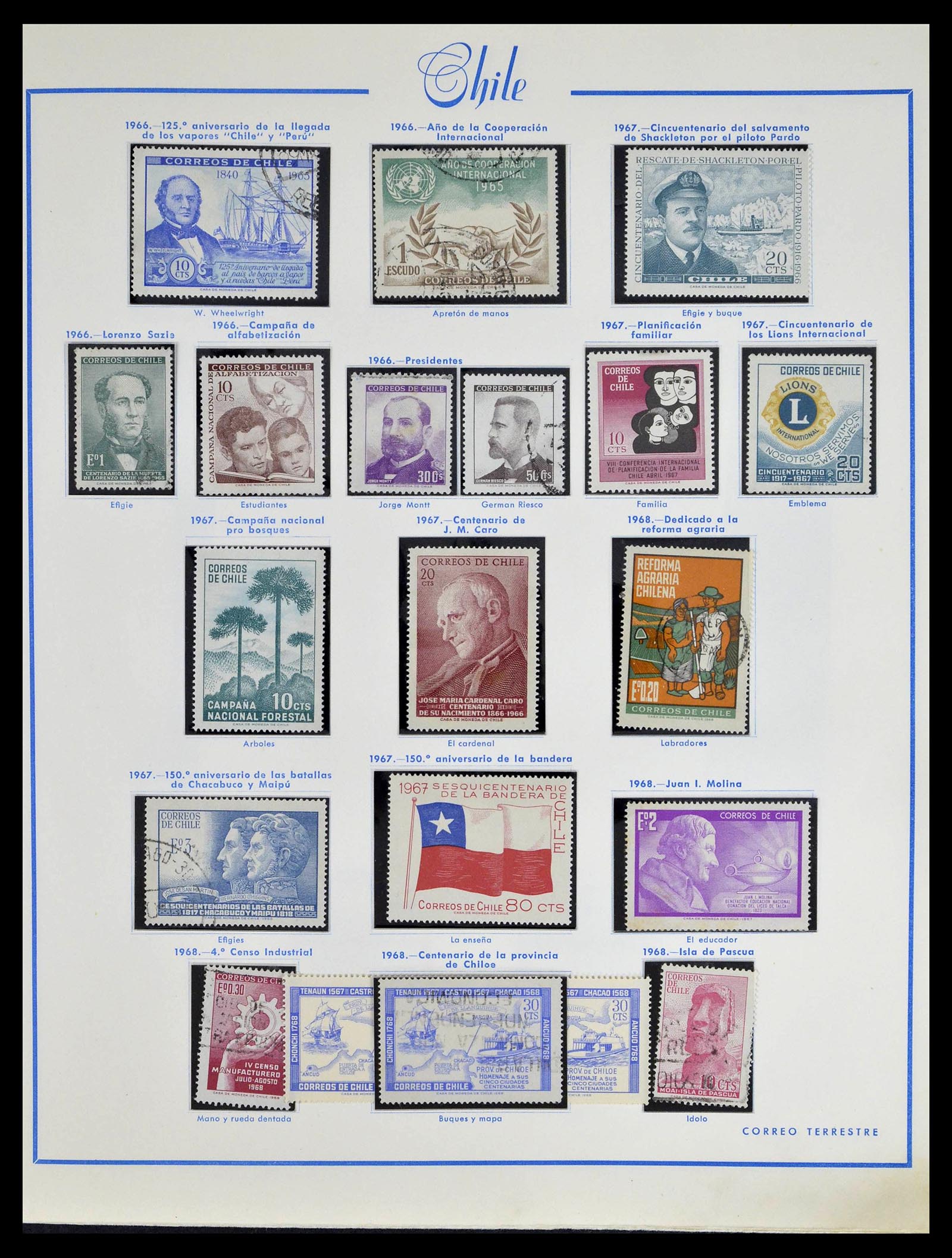39213 0022 - Stamp collection 39213 Chile 1853-1970.