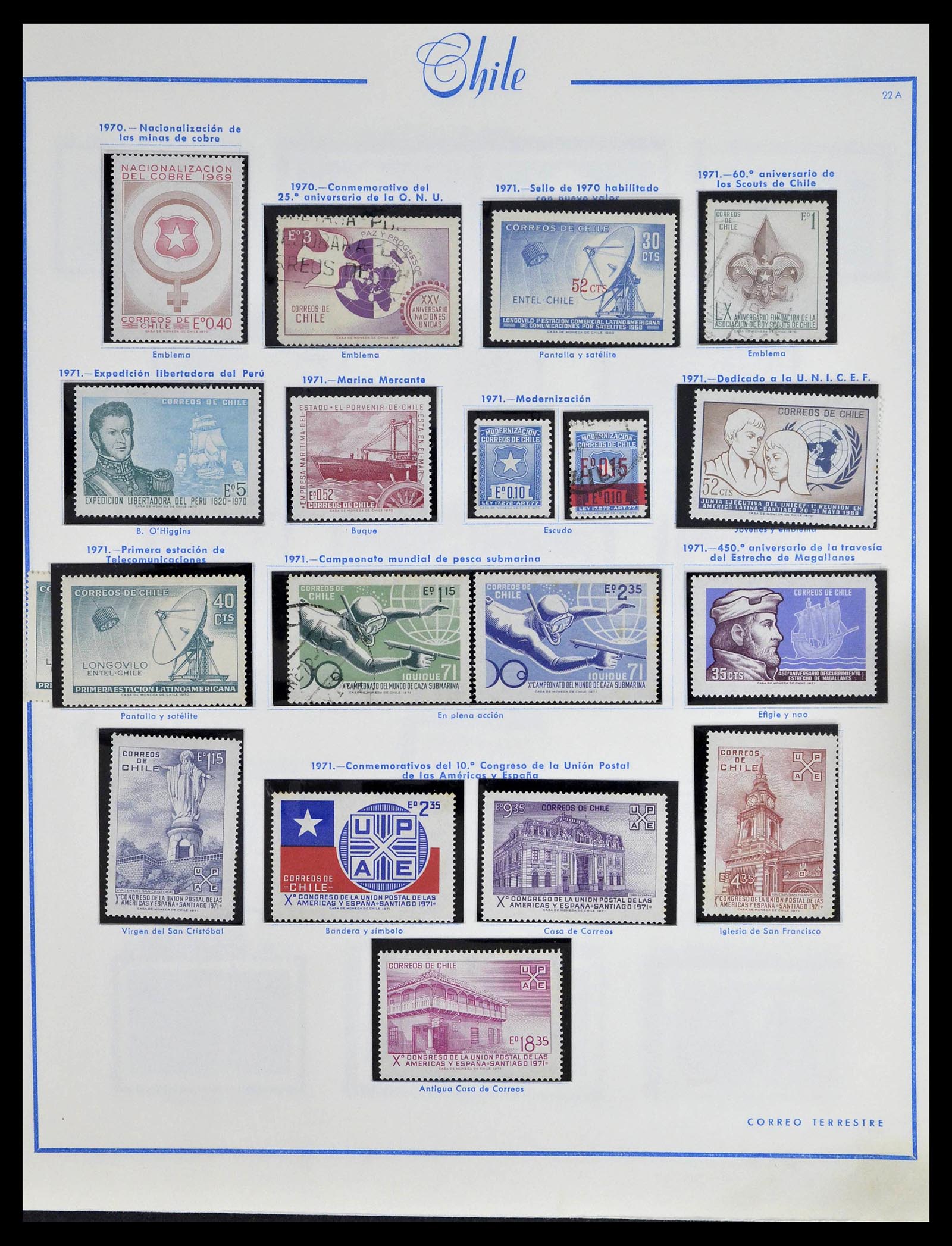 39213 0028 - Stamp collection 39213 Chile 1853-1970.