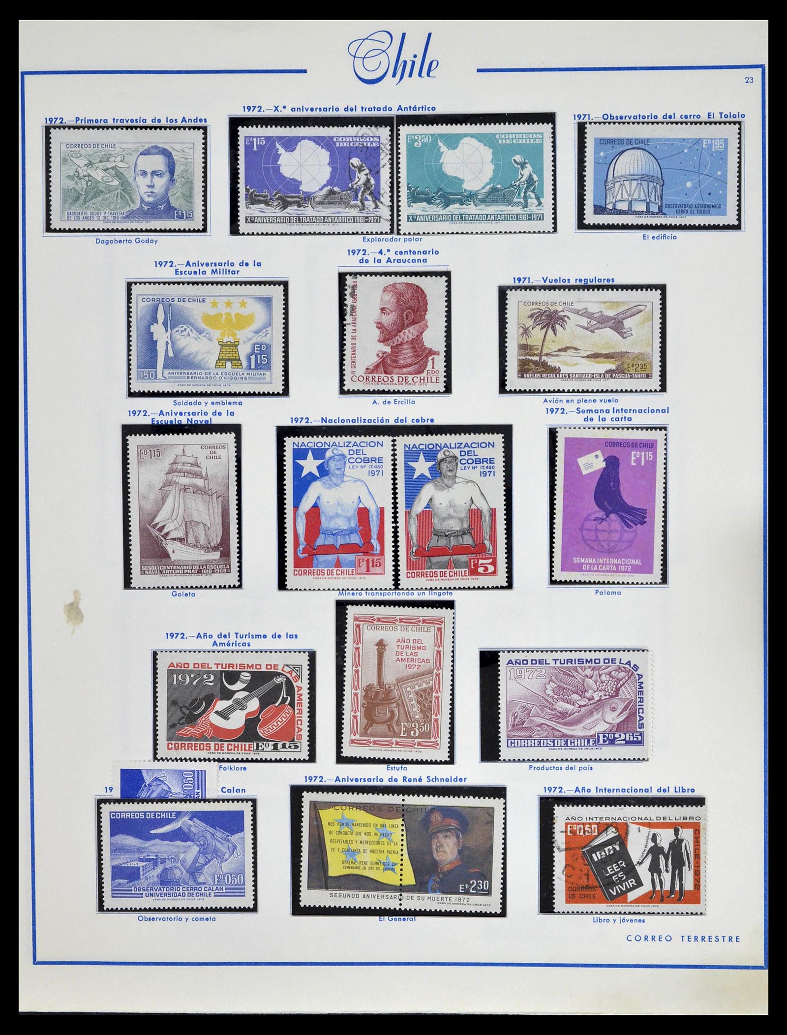 39213 0029 - Stamp collection 39213 Chile 1853-1970.