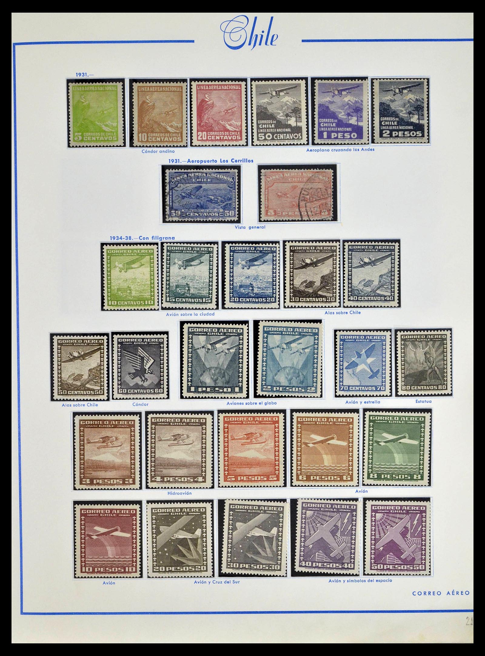 39213 0044 - Stamp collection 39213 Chile 1853-1970.