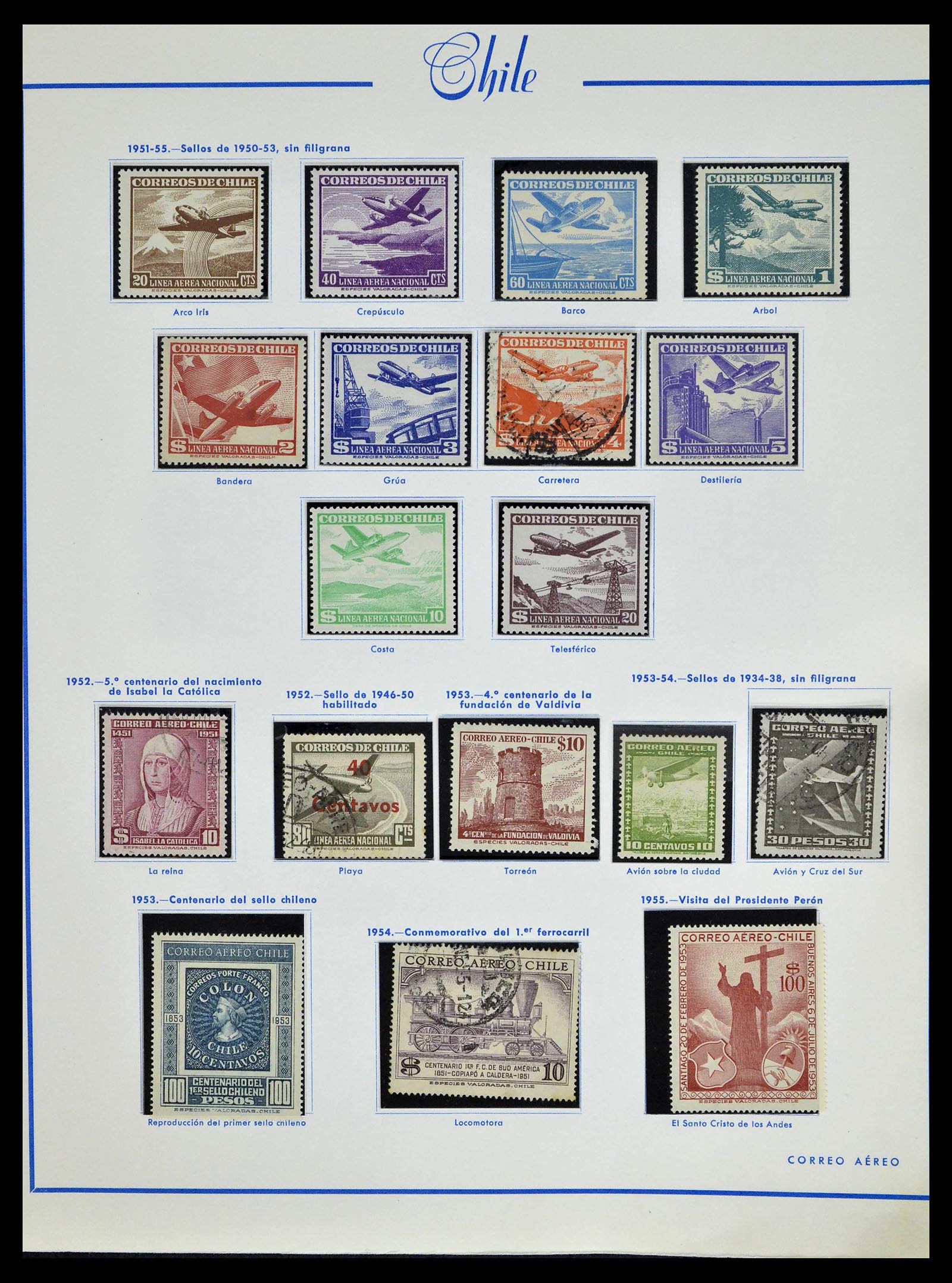 39213 0052 - Stamp collection 39213 Chile 1853-1970.