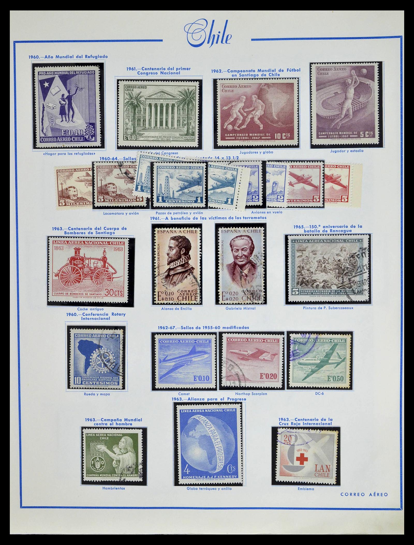39213 0057 - Stamp collection 39213 Chile 1853-1970.