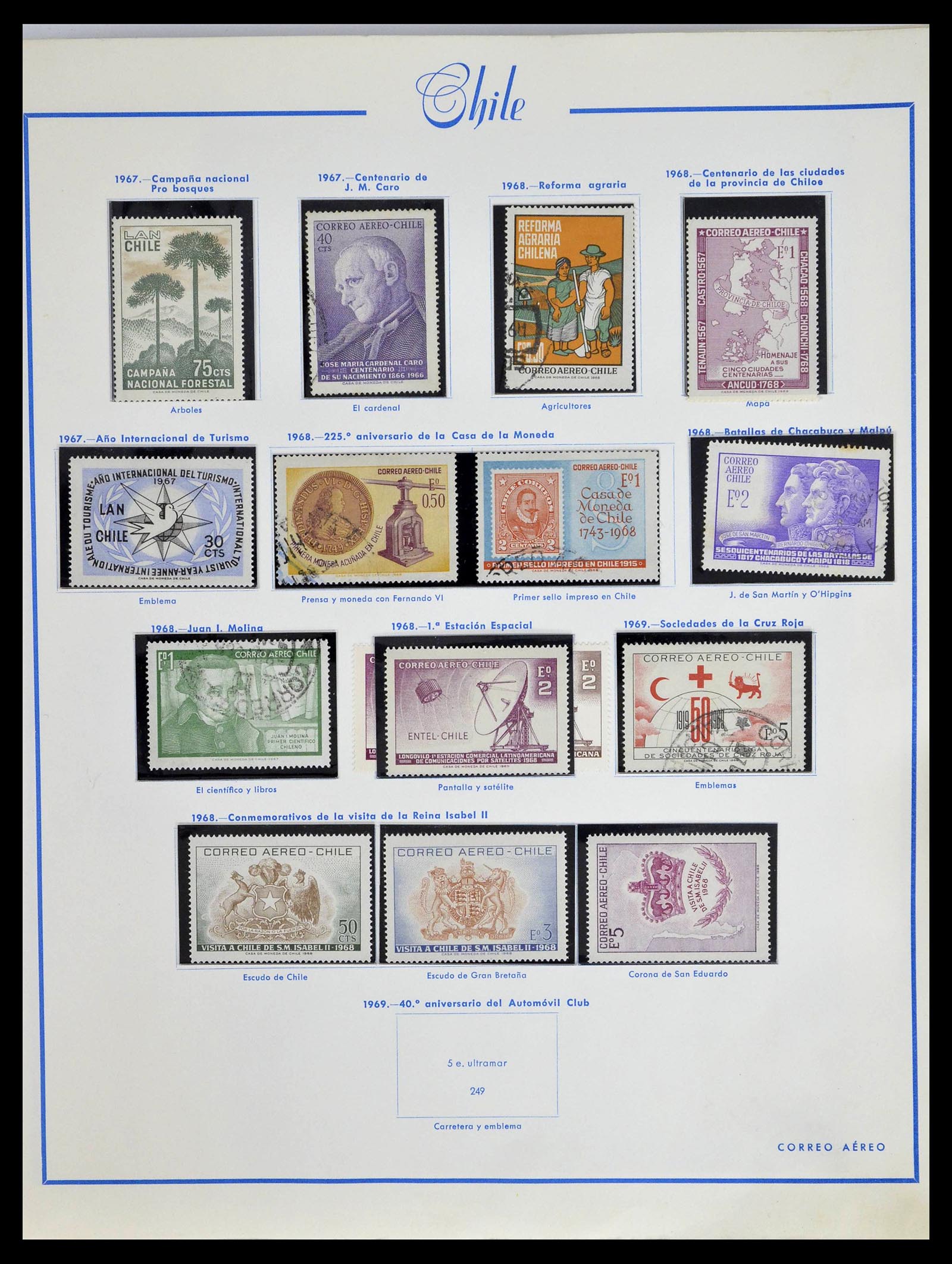 39213 0061 - Stamp collection 39213 Chile 1853-1970.