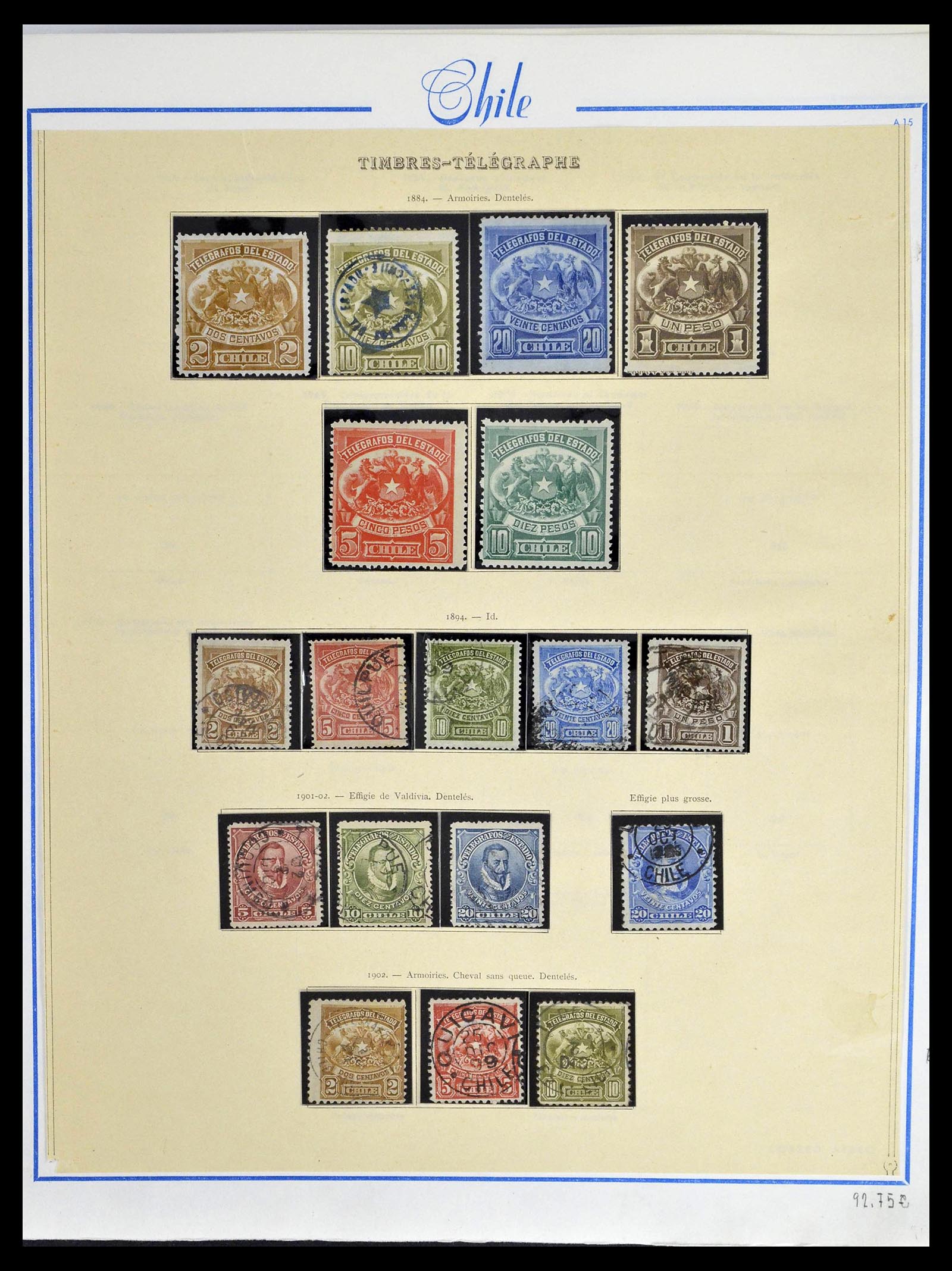 39213 0064 - Postzegelverzameling 39213 Chili 1853-1970.