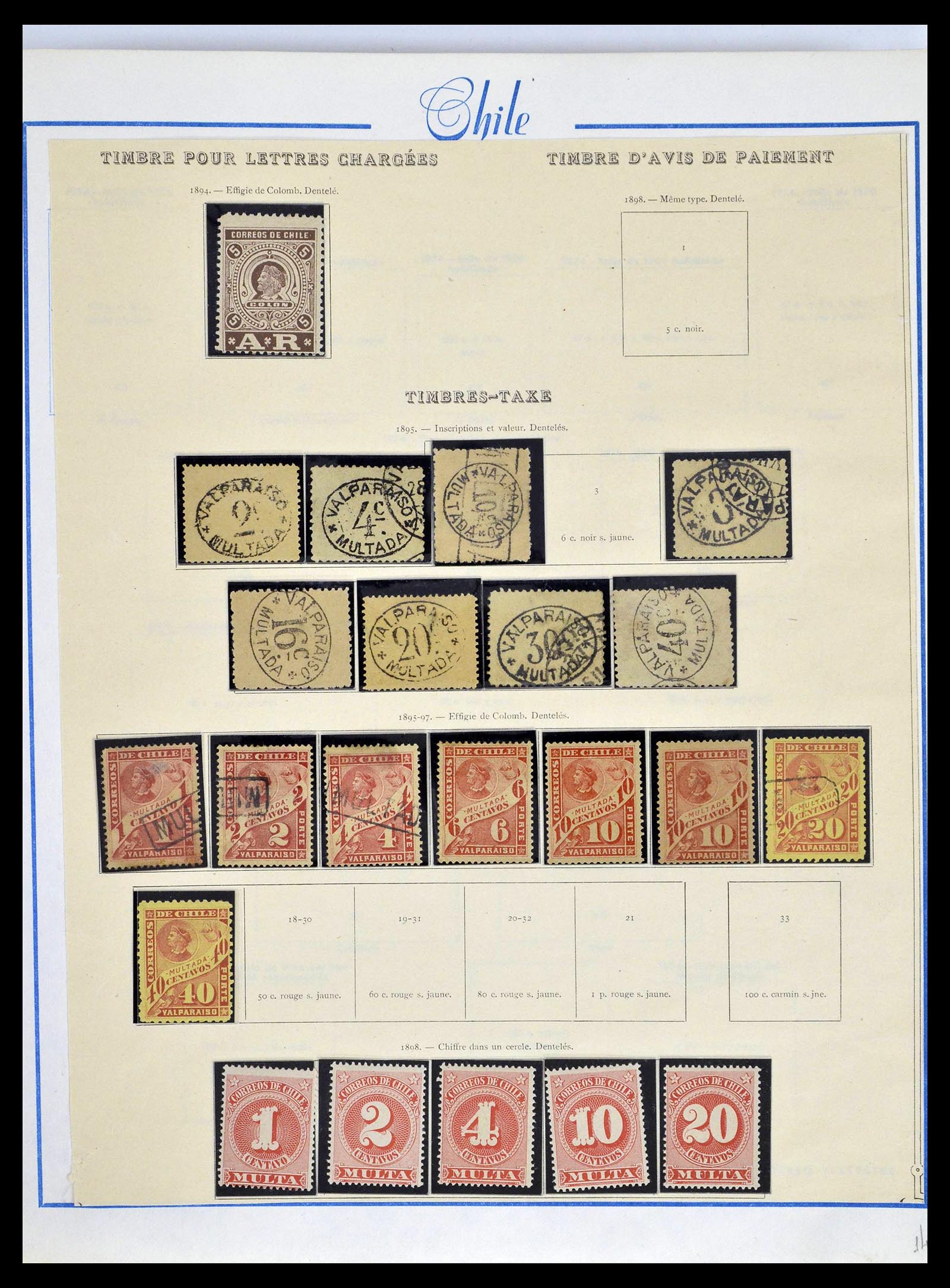 39213 0066 - Postzegelverzameling 39213 Chili 1853-1970.