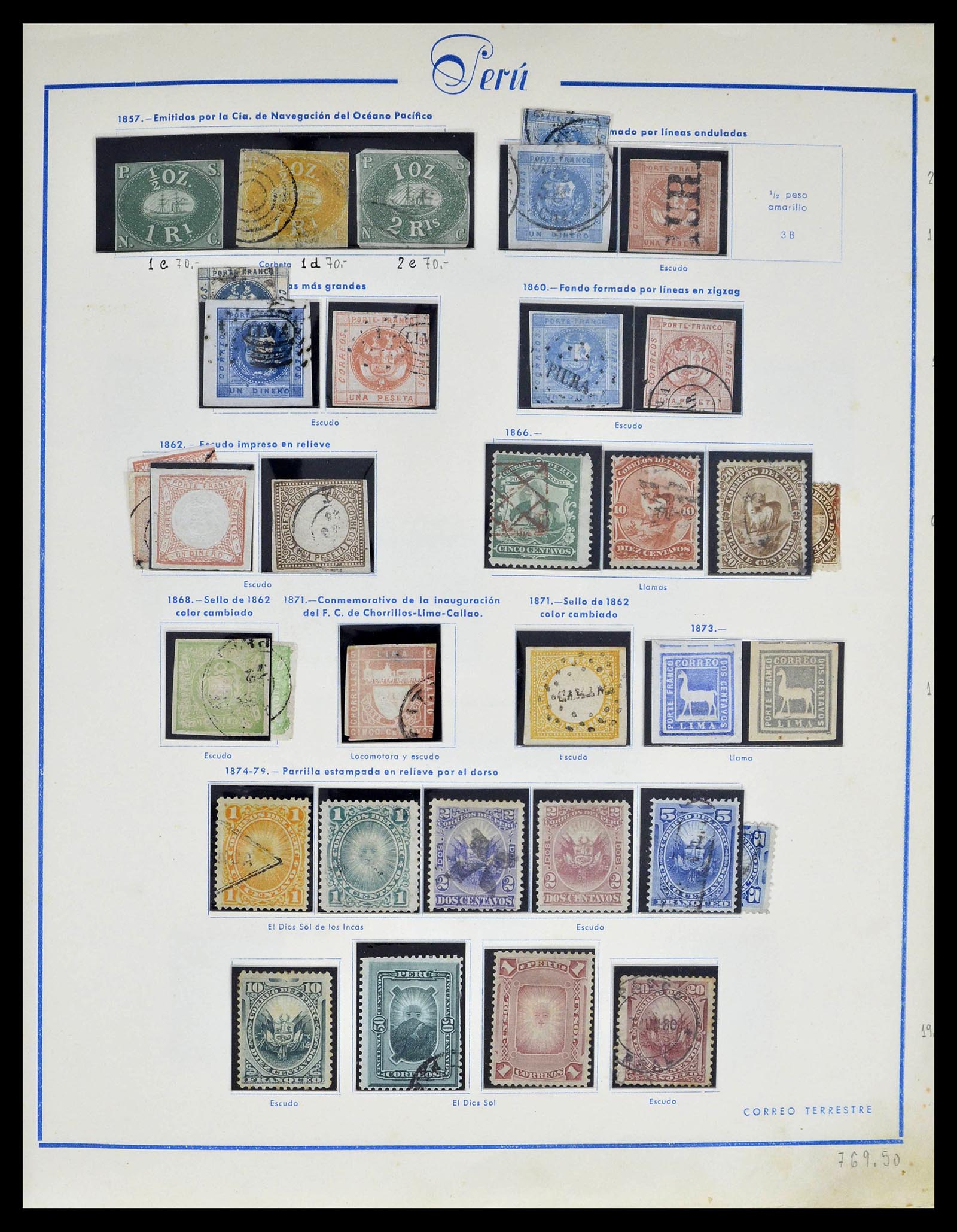 39214 0002 - Postzegelverzameling 39214 Peru 1857-1981.