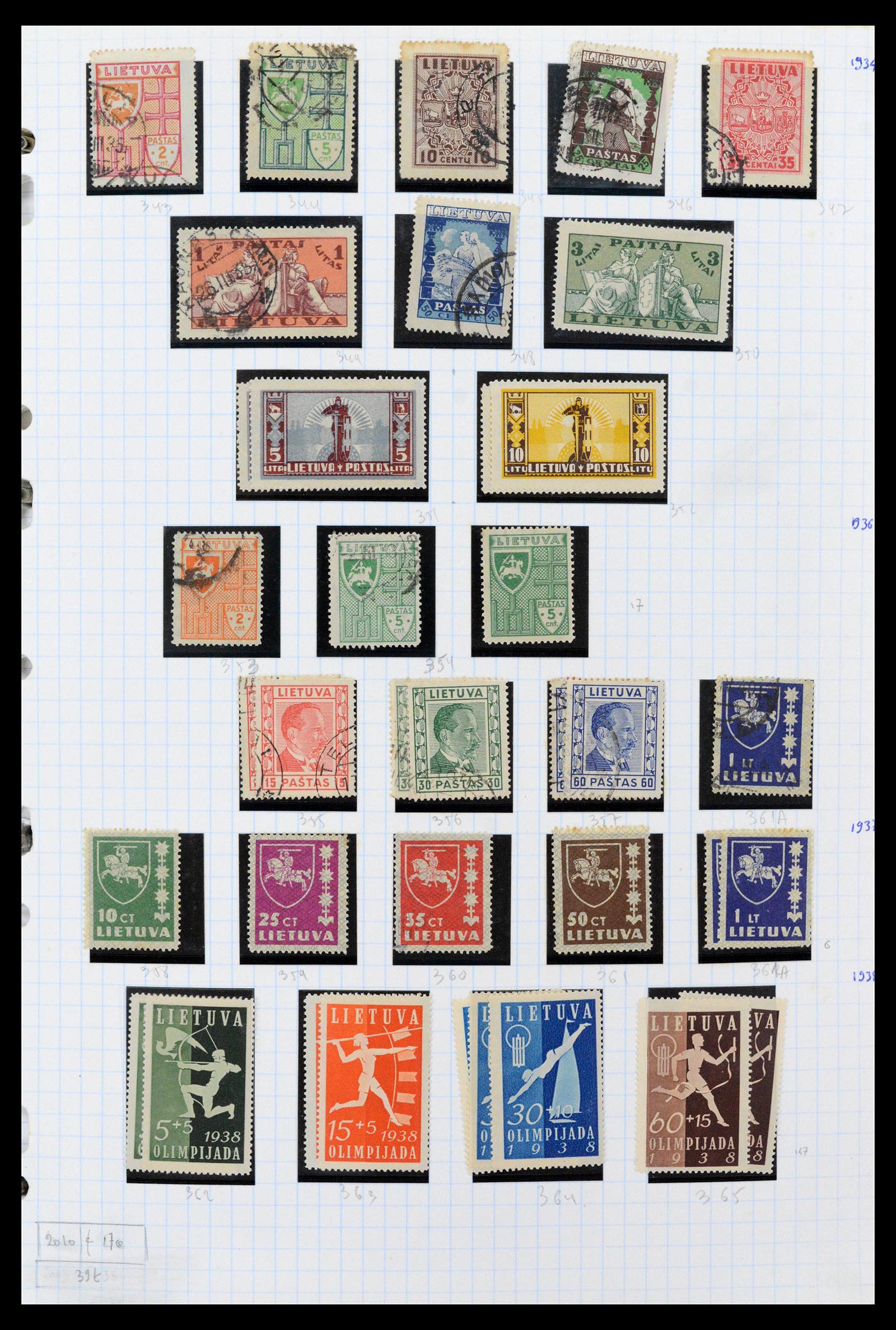 39215 0025 - Stamp collection 39215 Lithuania 1919-2008.